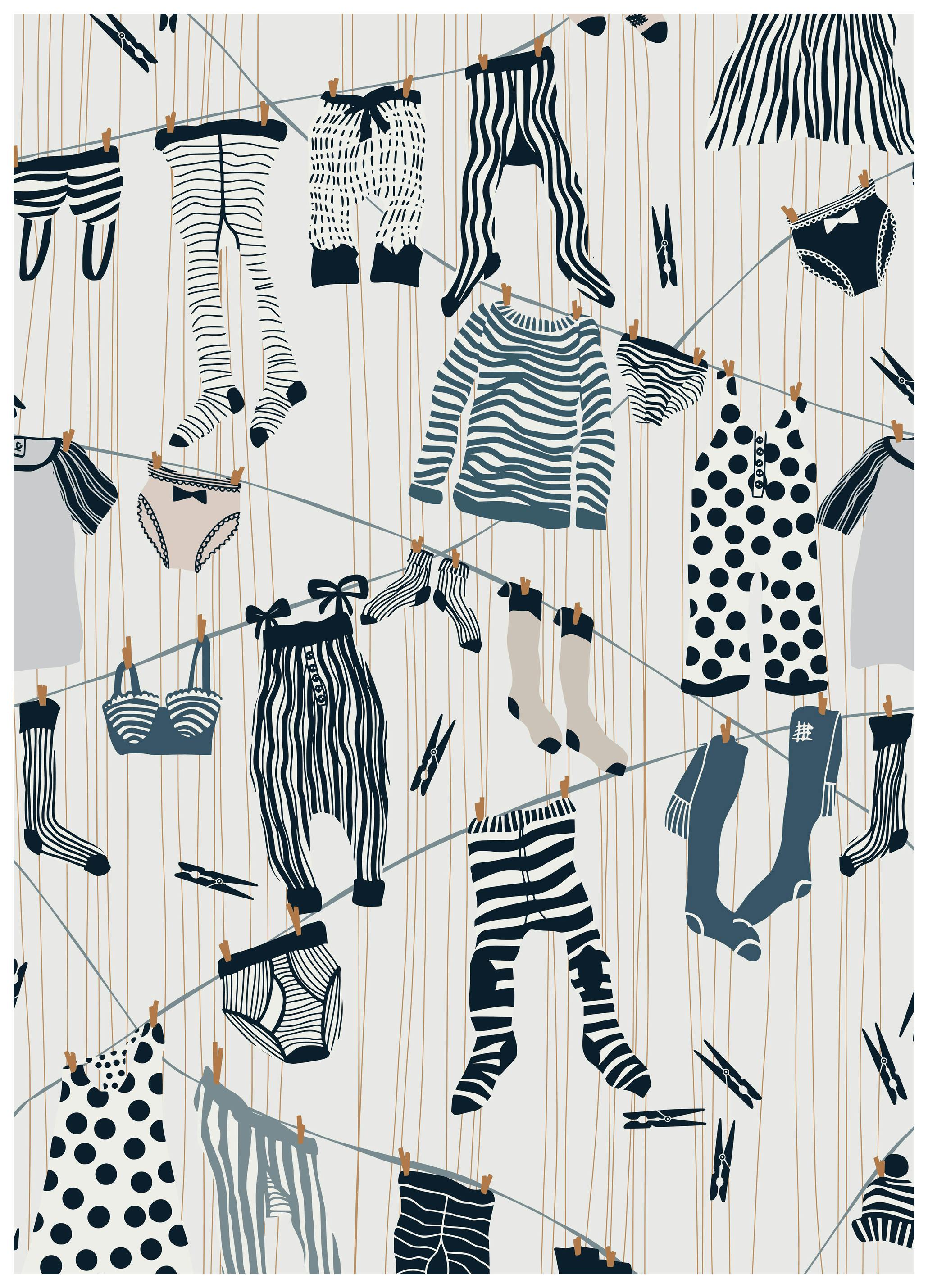 Annick - Speelse Wasdag Poster (70x100 cm) - Poster Store