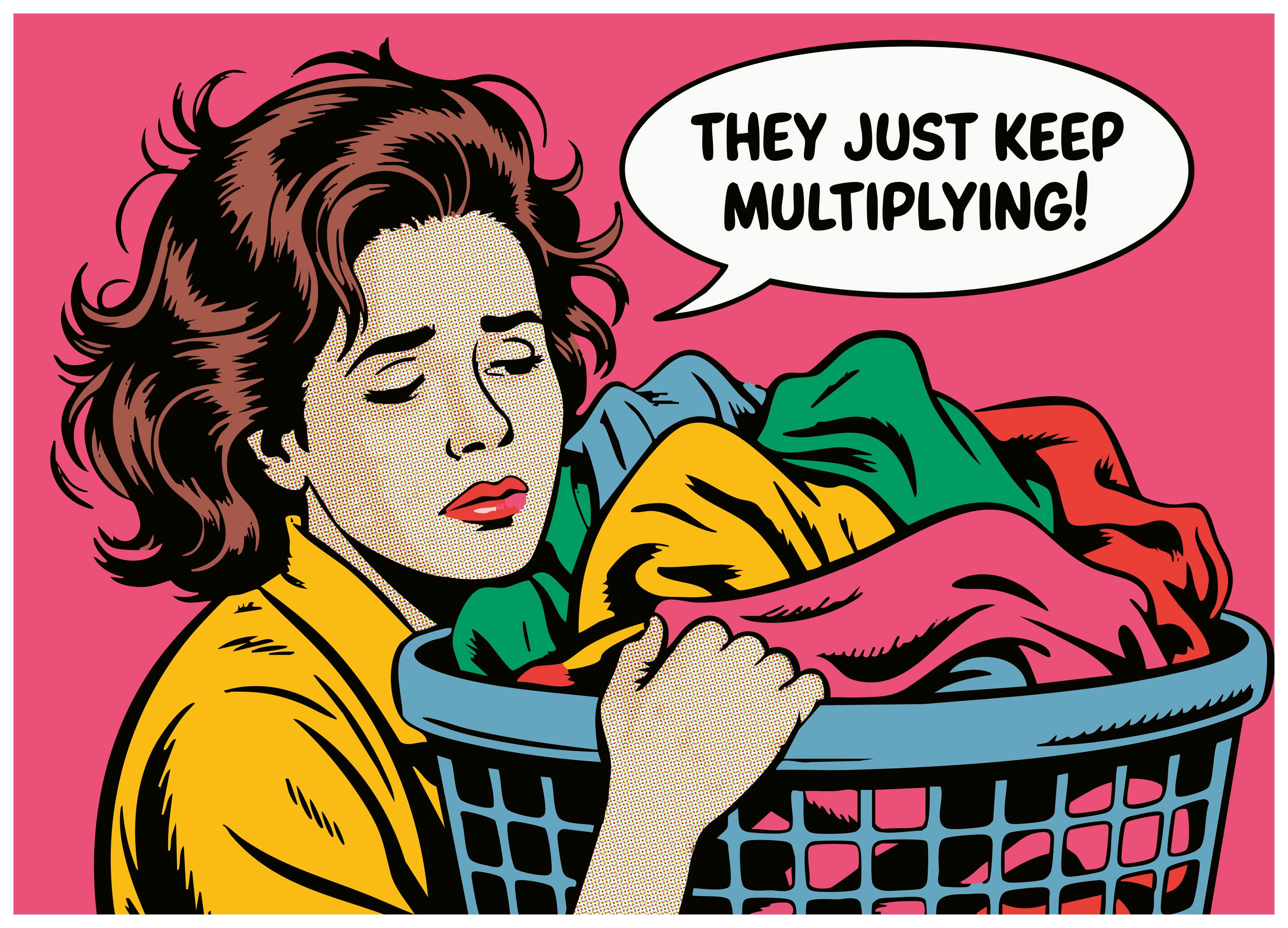 Andreas Magnusson - Multiplying Laundry Frustration Poster (50x70 cm) - Poster Store