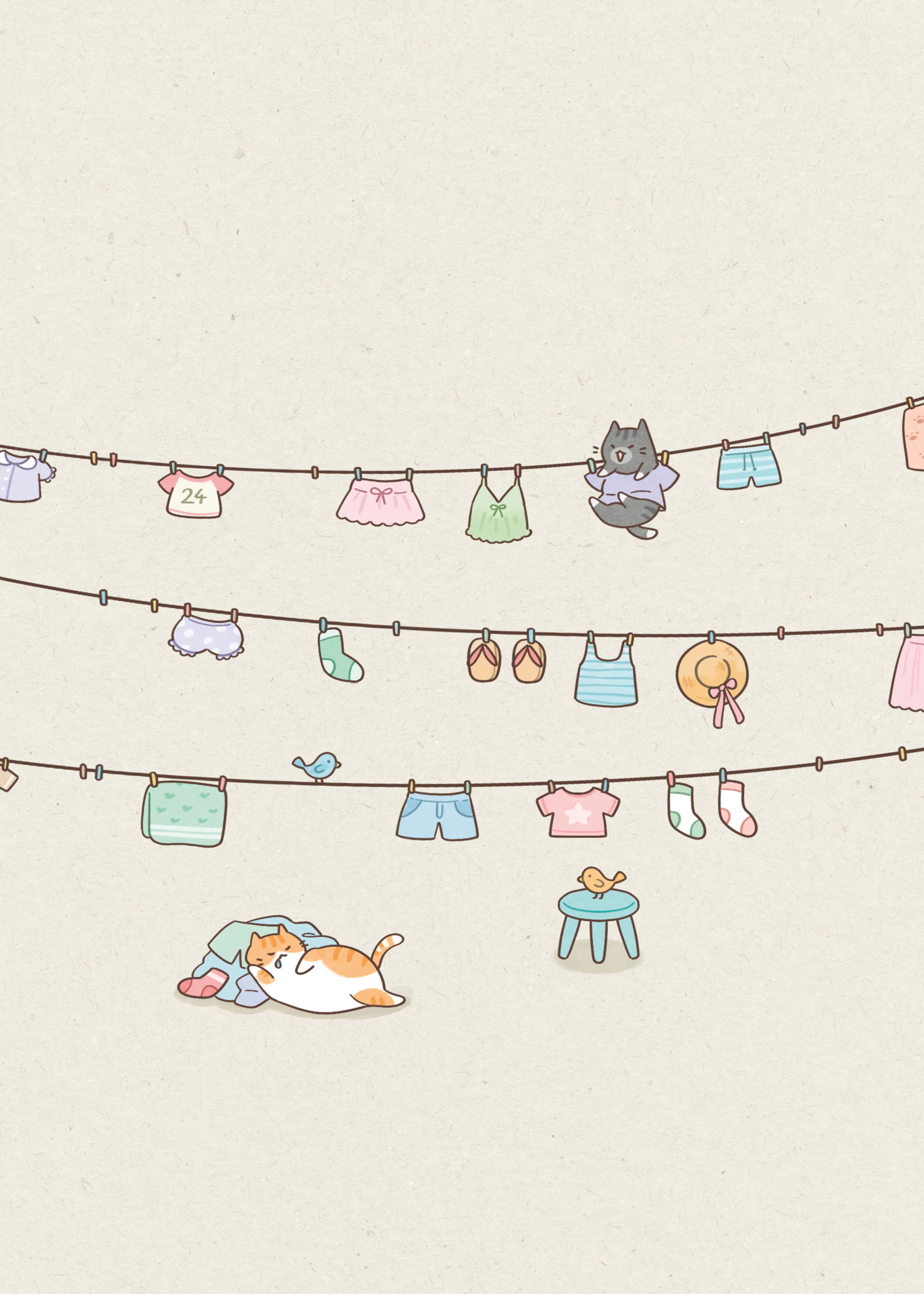 Xuan Thai - Whimsical Cat Laundry Print 0