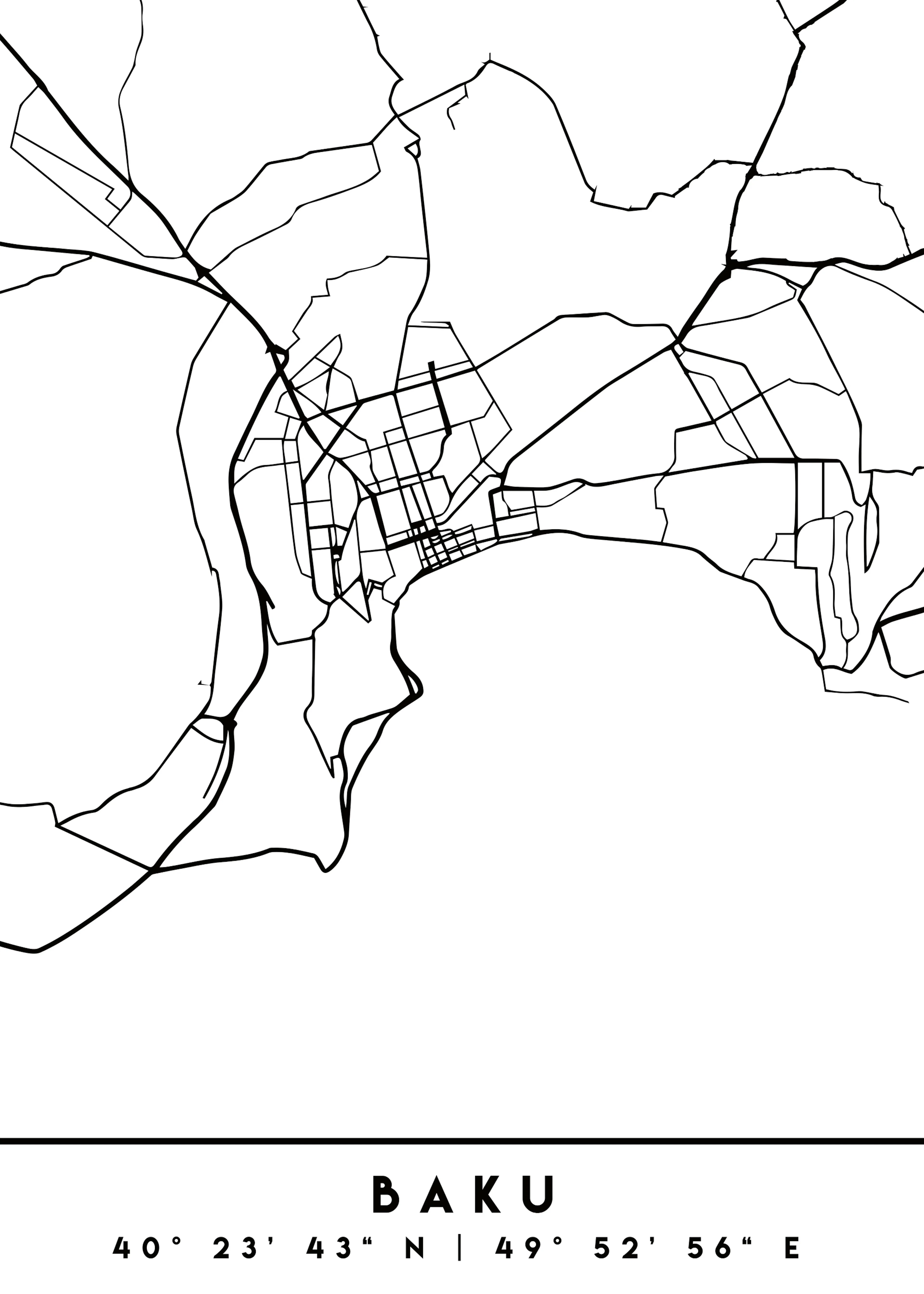 Emiliano Deificus - Baku City Map Poster 0