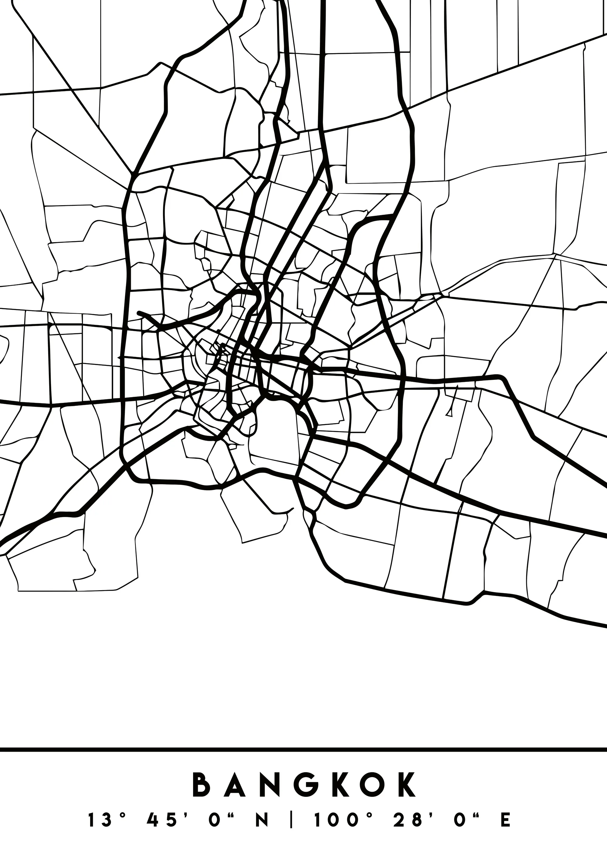 Emiliano Deificus - Minimalist Bangkok Map Poster 0