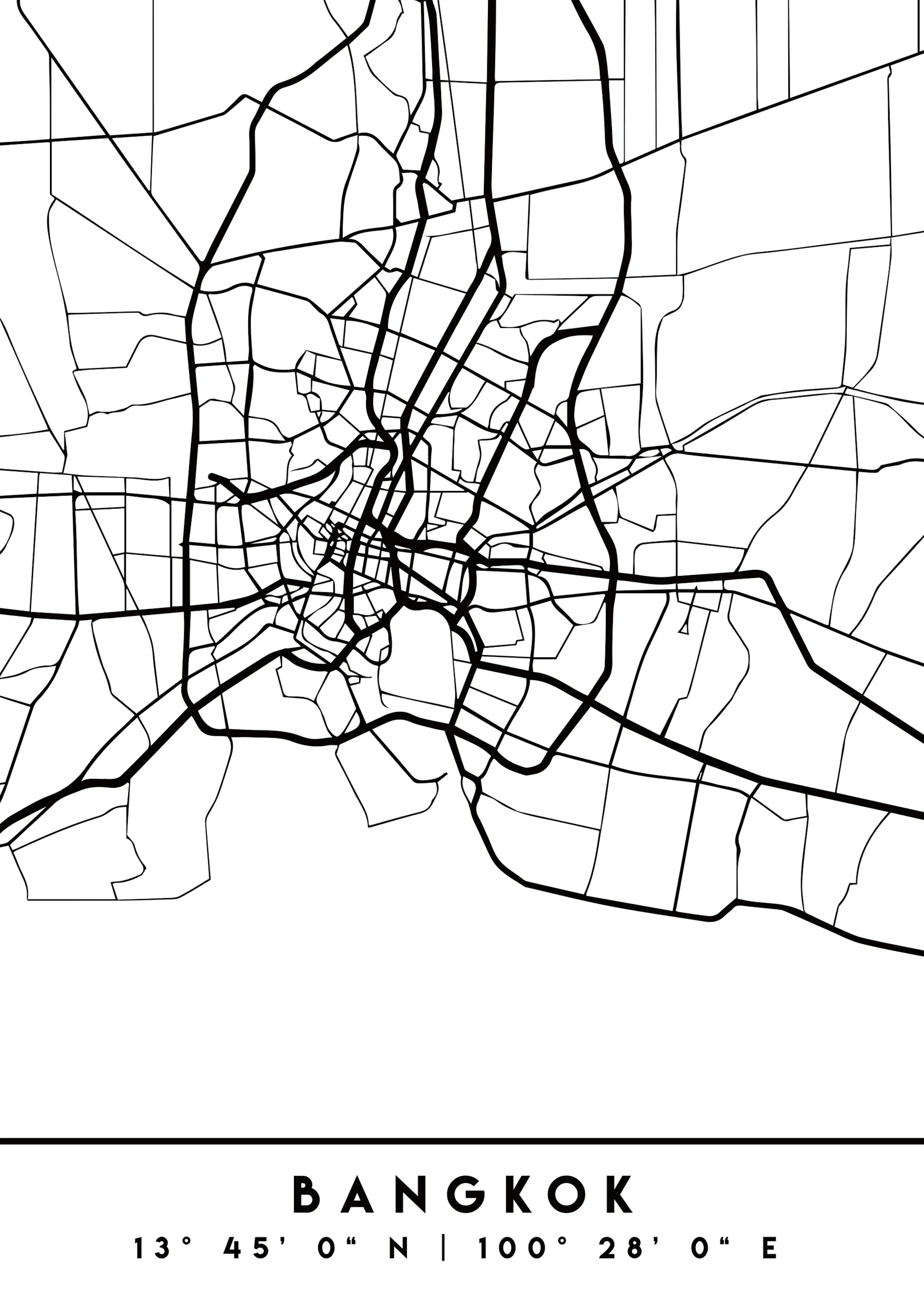 Emiliano Deificus - Minimalist Bangkok Map Poster 0