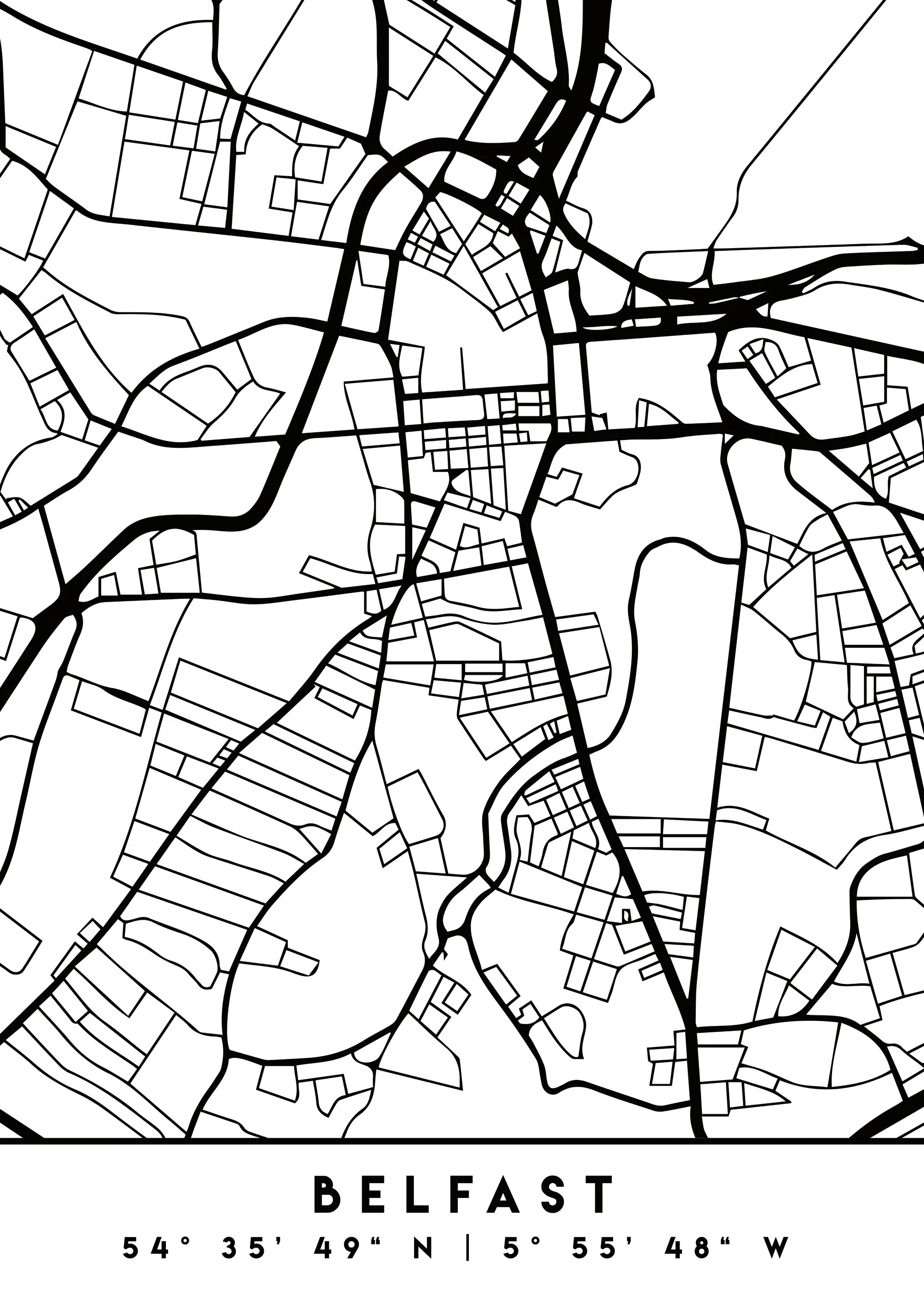 Emiliano Deificus - Minimalist Belfast Map Poster 0