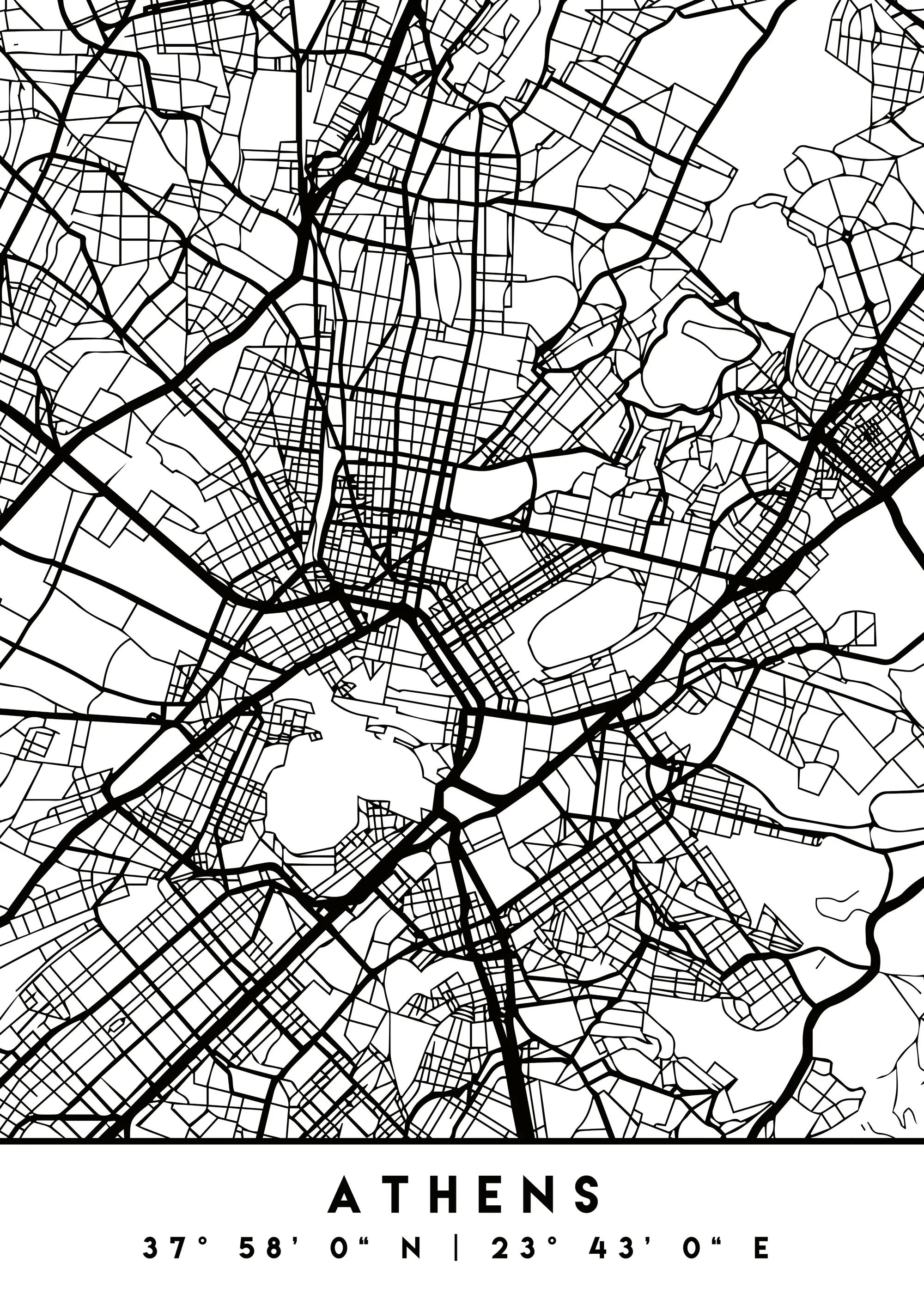 Emiliano Deificus - Athens City Map Poster 0