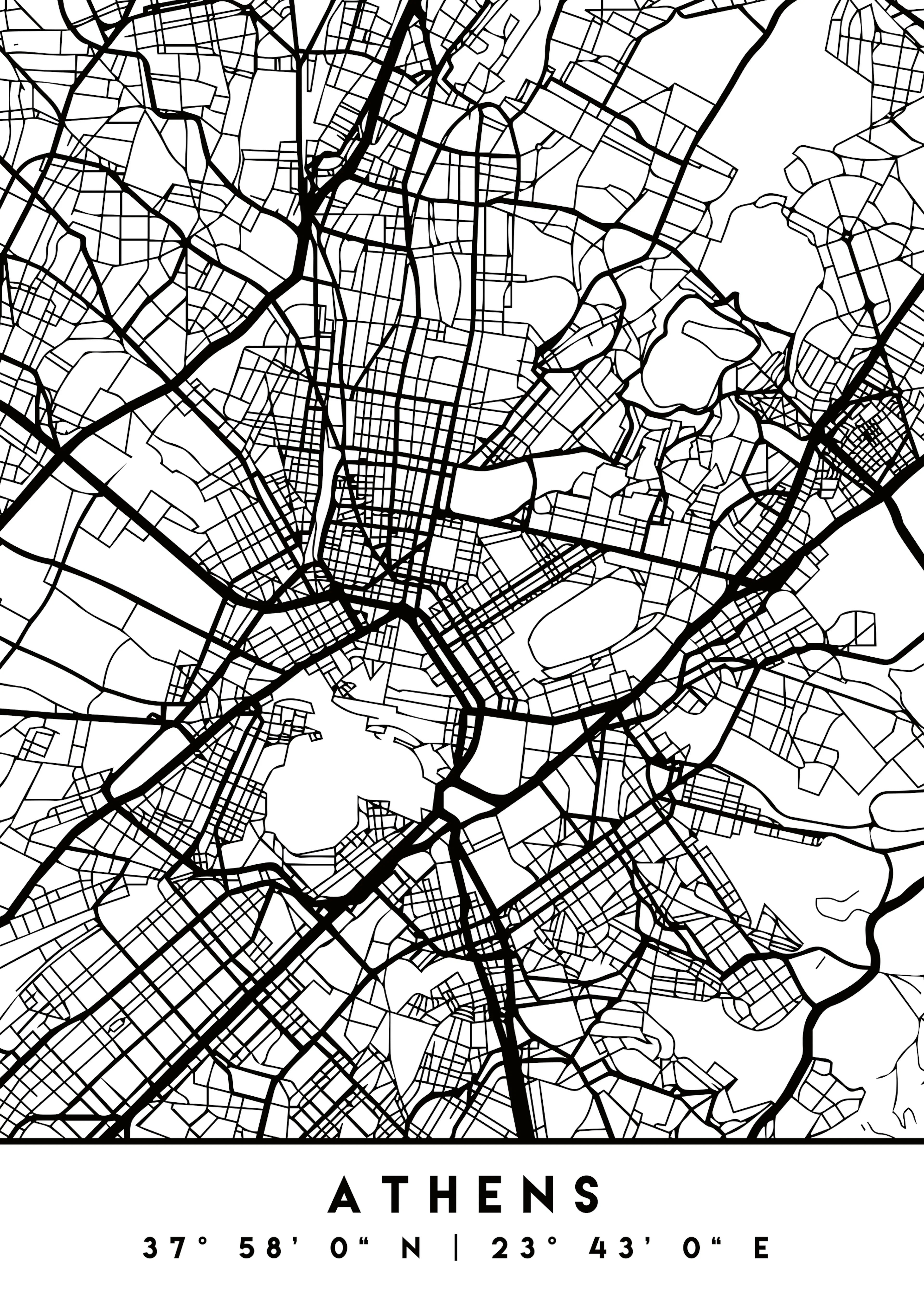 Emiliano Deificus - Athens City Map Poster 0