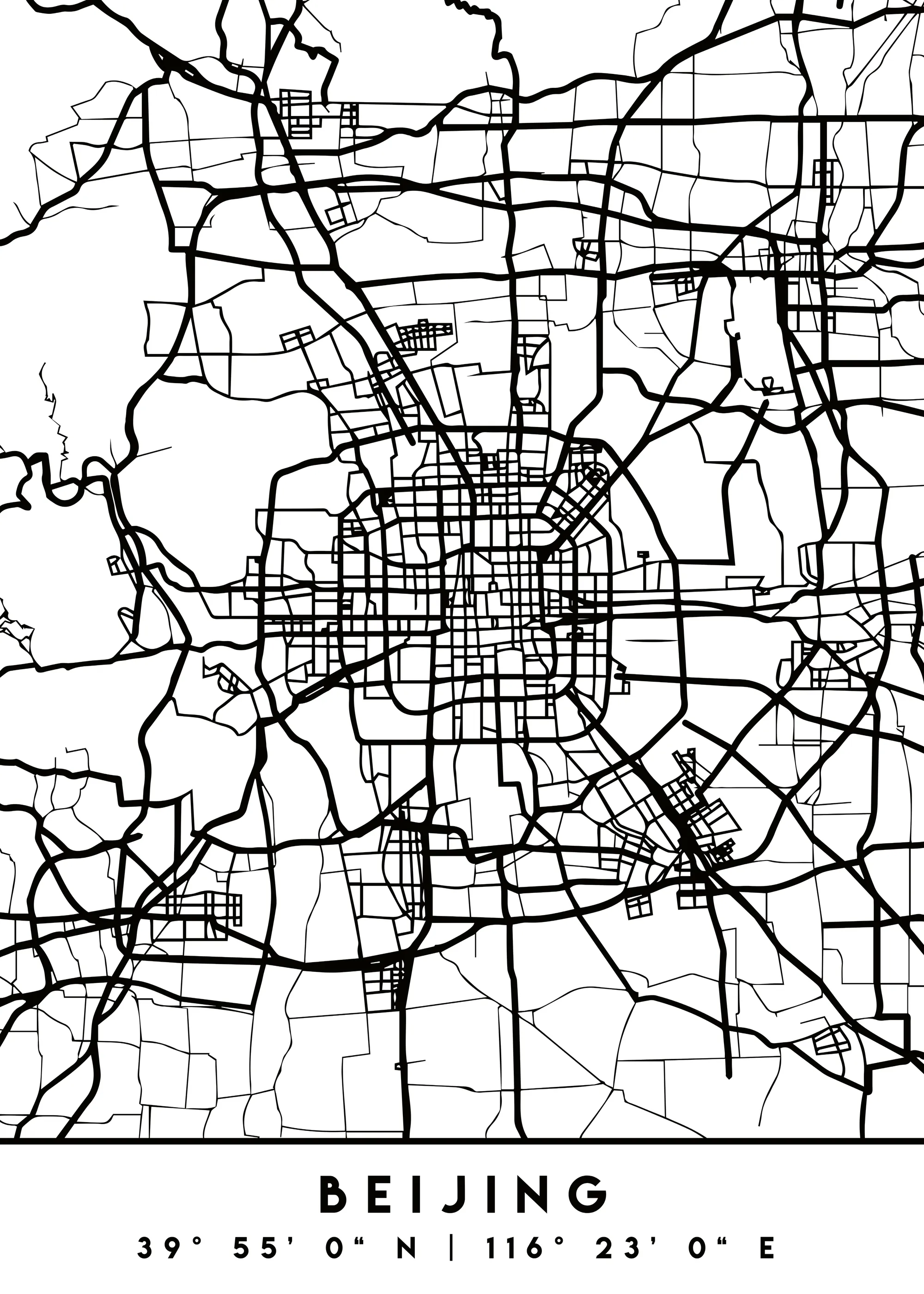 Emiliano Deificus - Minimalist Beijing City Map Poster 0