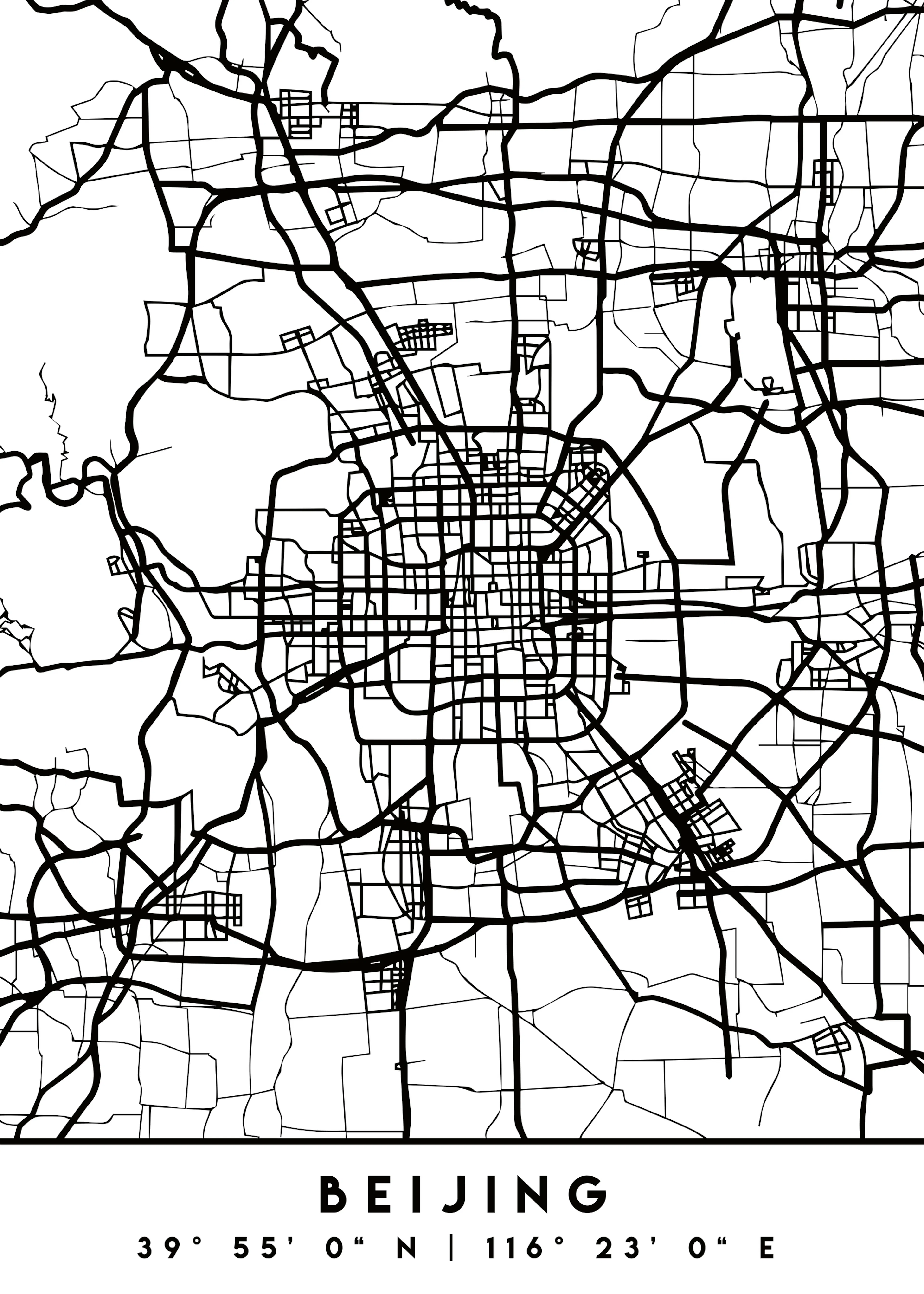 Emiliano Deificus - Minimalist Beijing City Map Poster 0