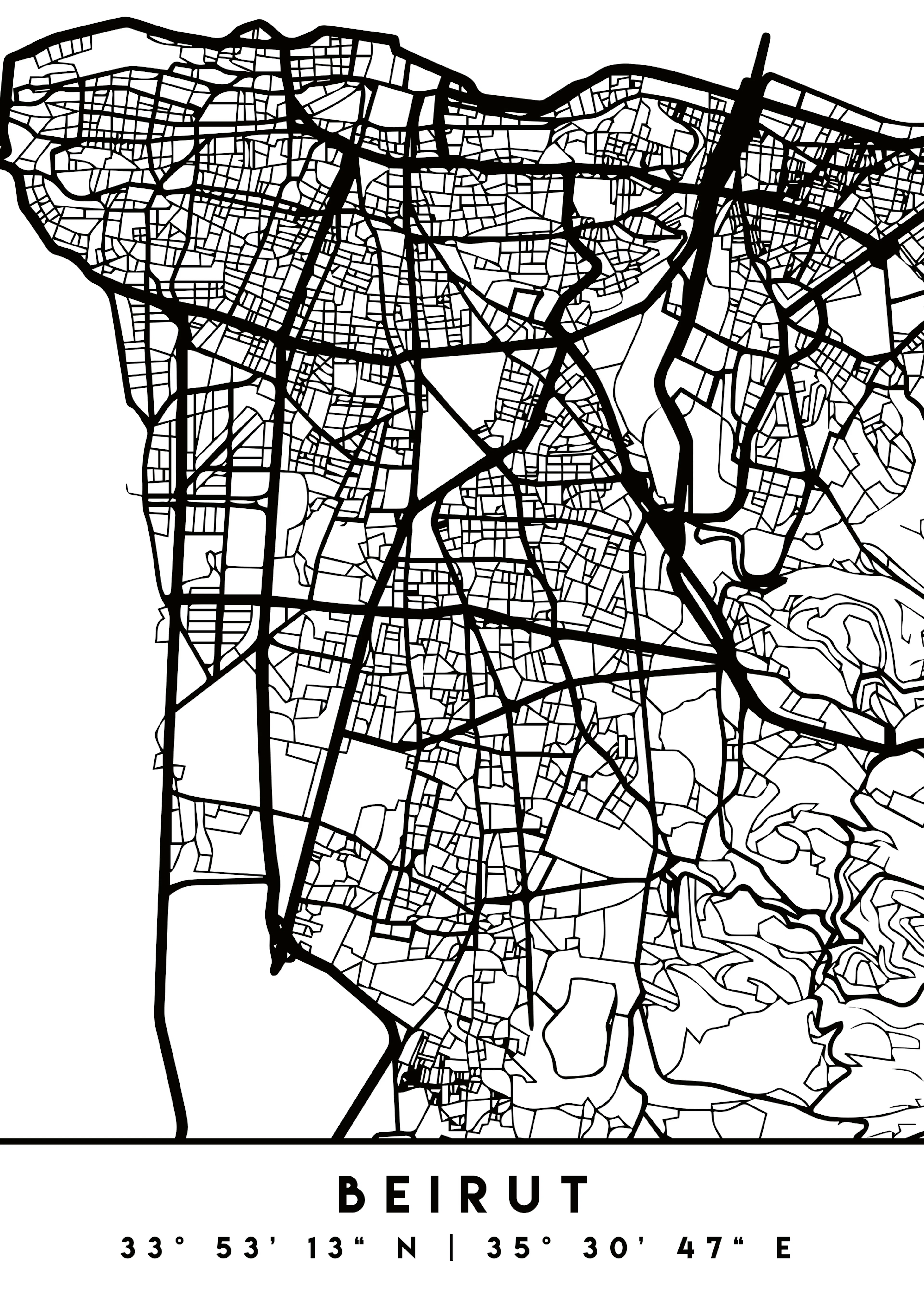 Emiliano Deificus - Beirut Urban Grid Poster 0