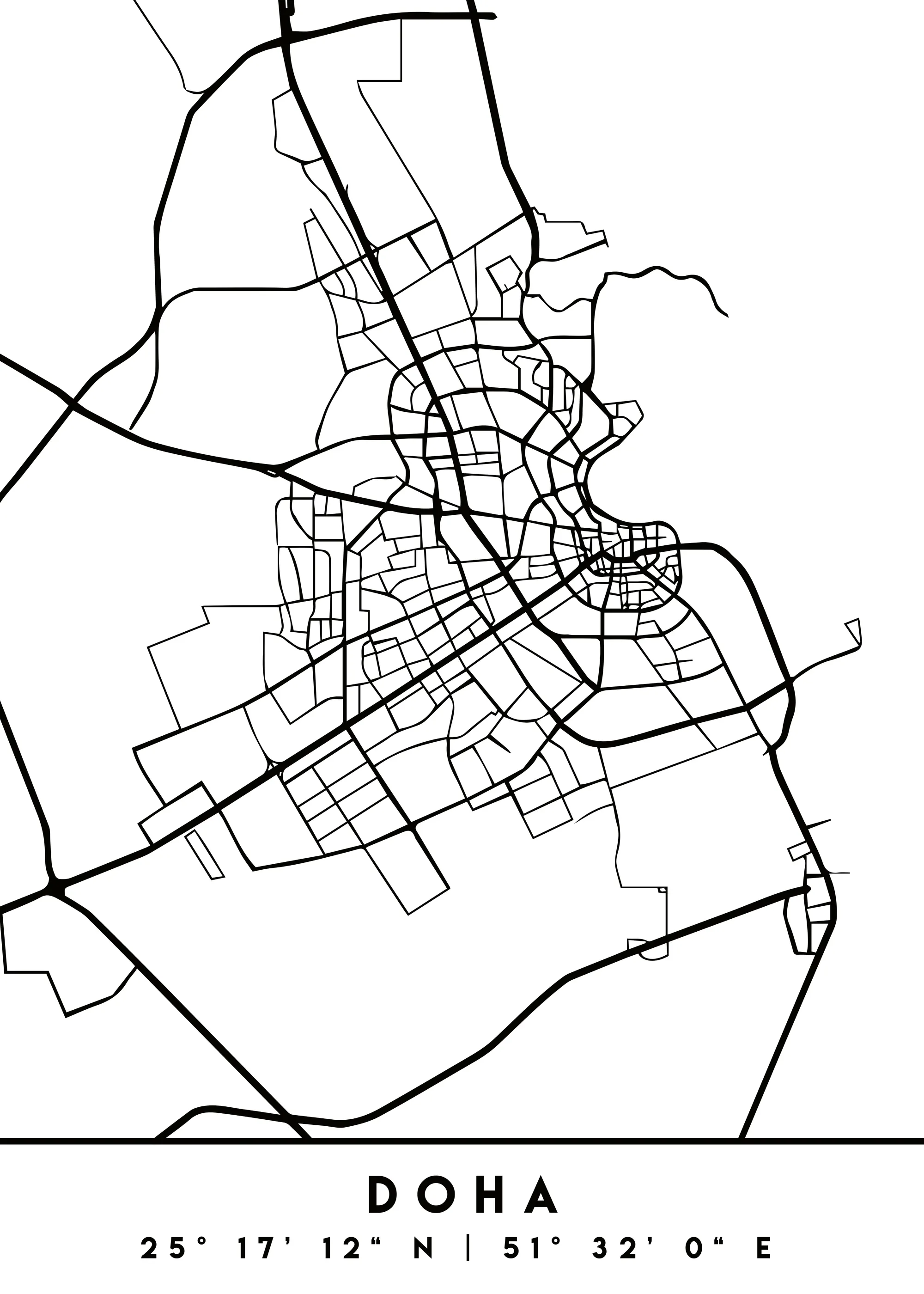 Emiliano Deificus - Doha City Map Poster 0