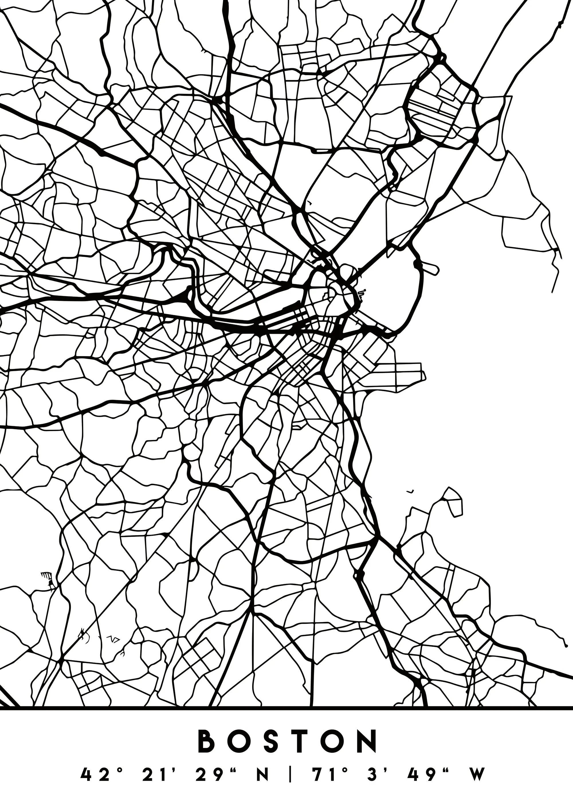 Emiliano Deificus - Minimalist Boston City Map Poster 0
