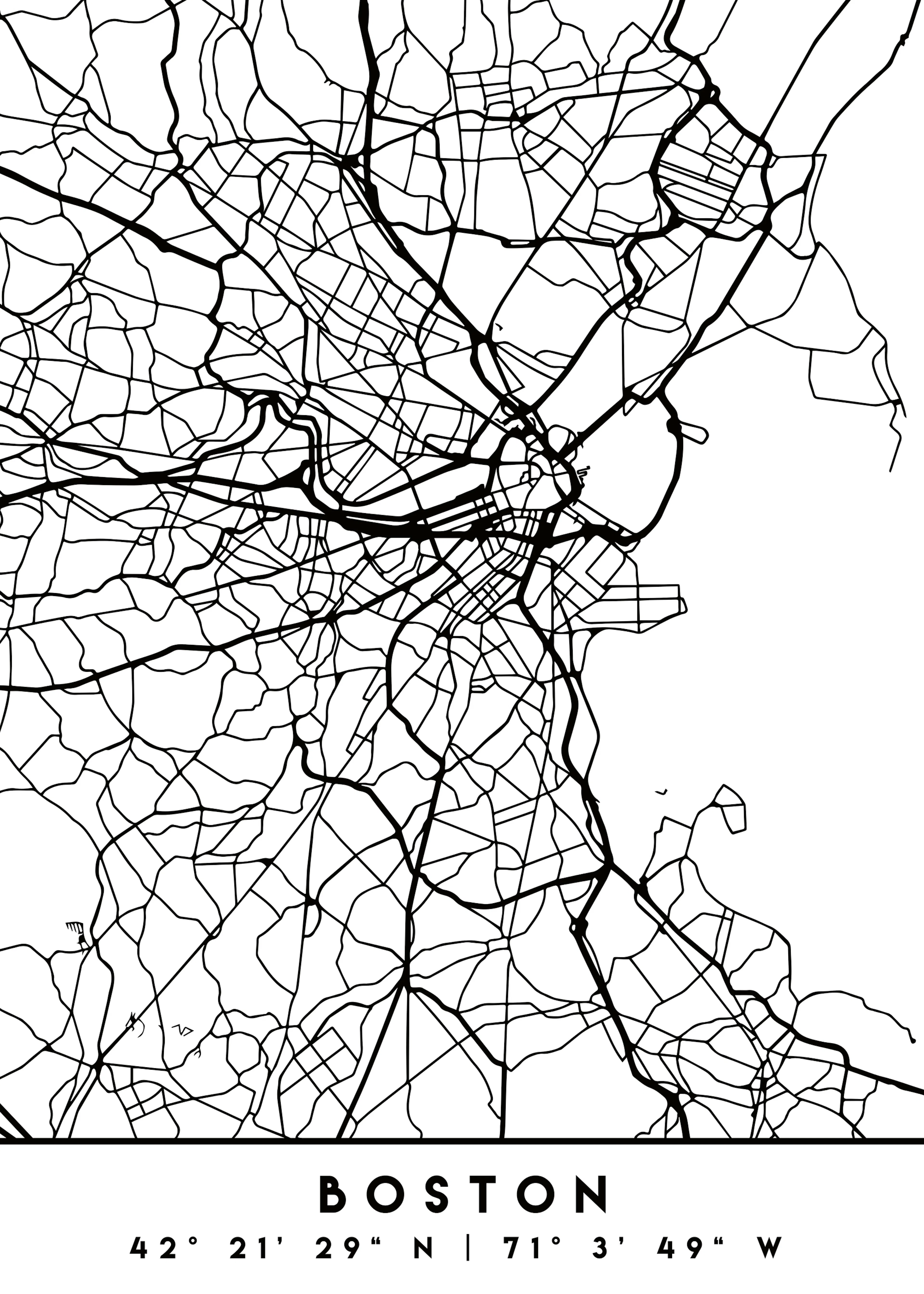 Emiliano Deificus - Minimalist Boston City Map Poster 0