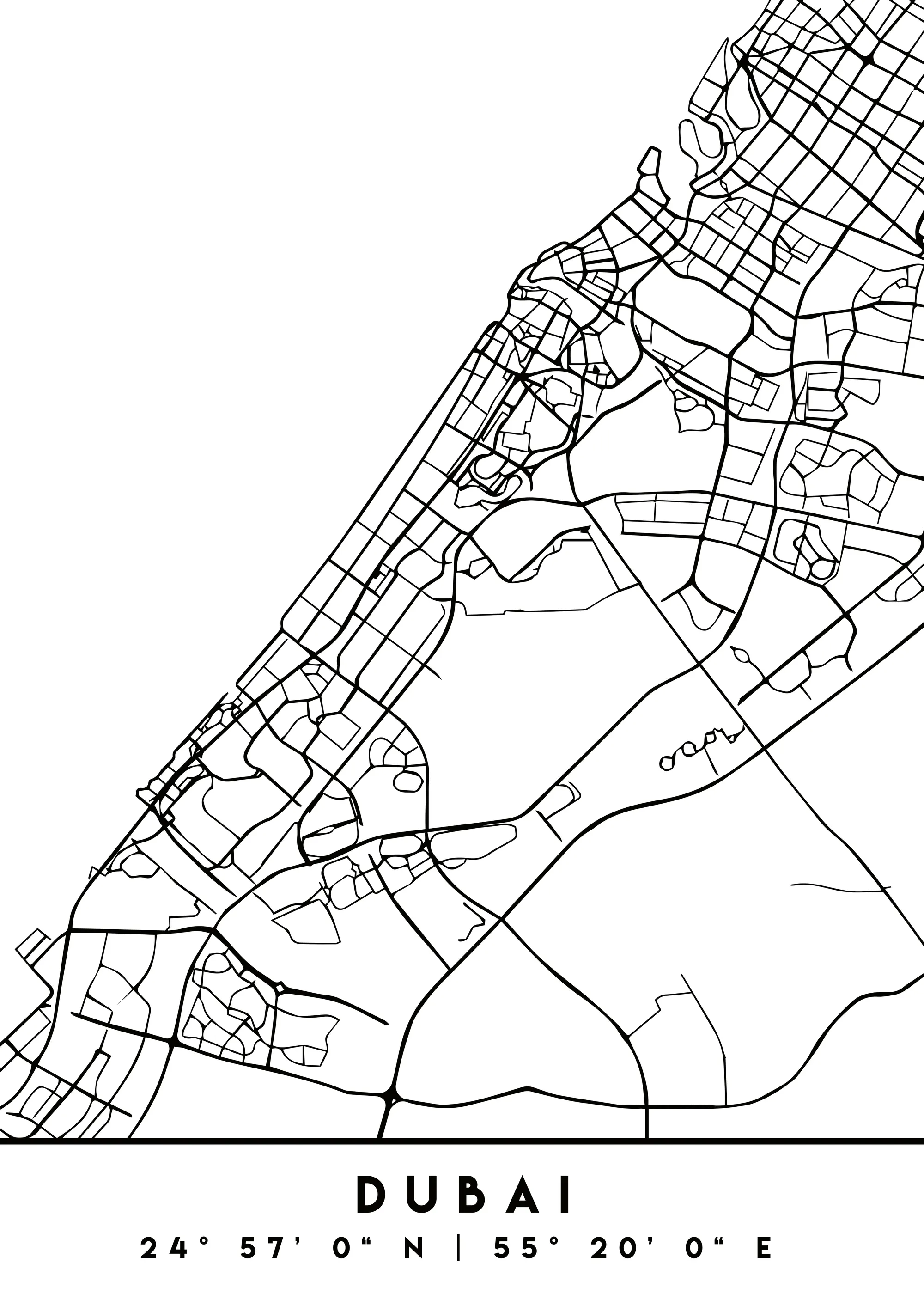 Emiliano Deificus - Minimal Dubai Map Poster 0