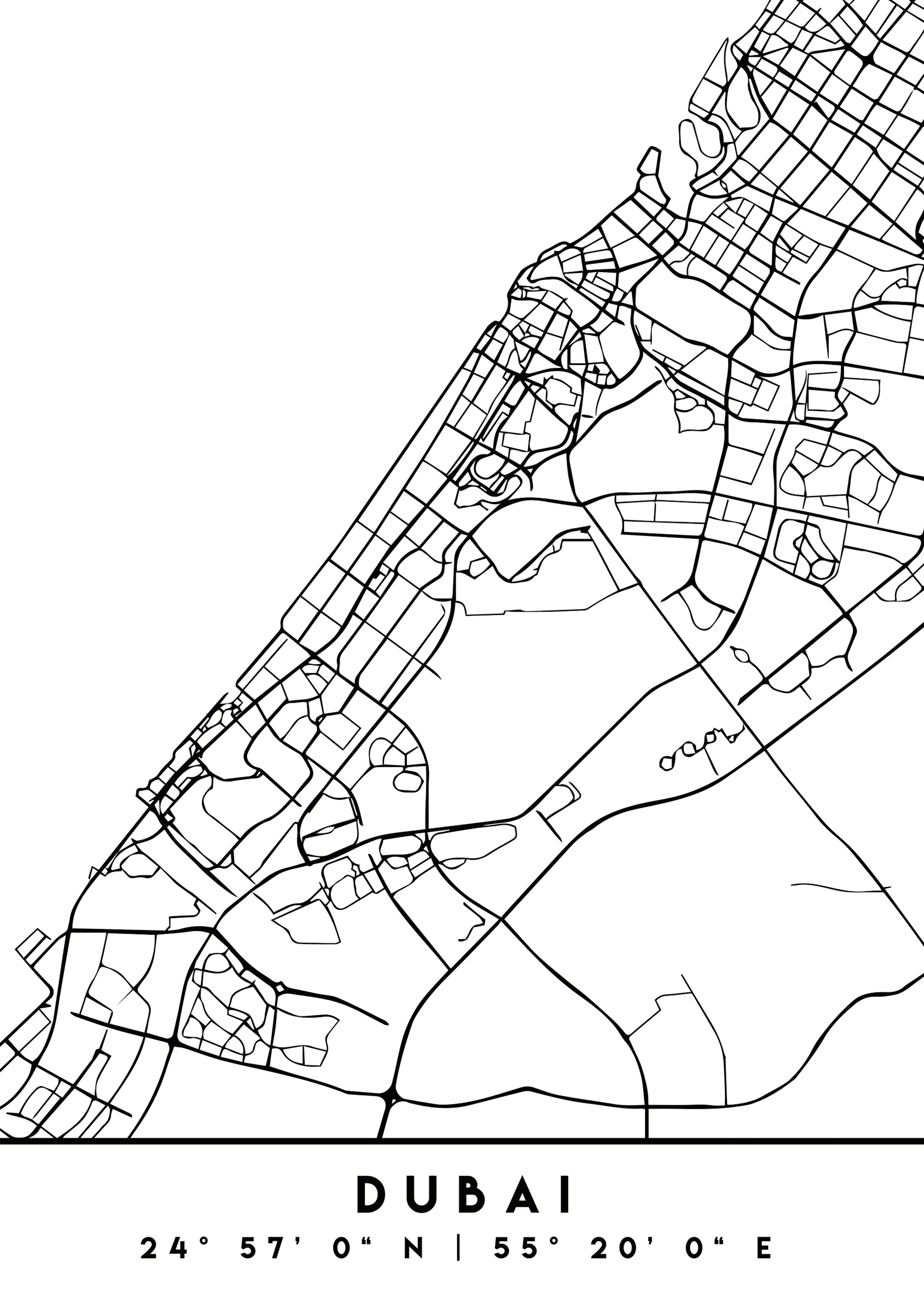 Emiliano Deificus - Minimal Dubai Map Poster 0