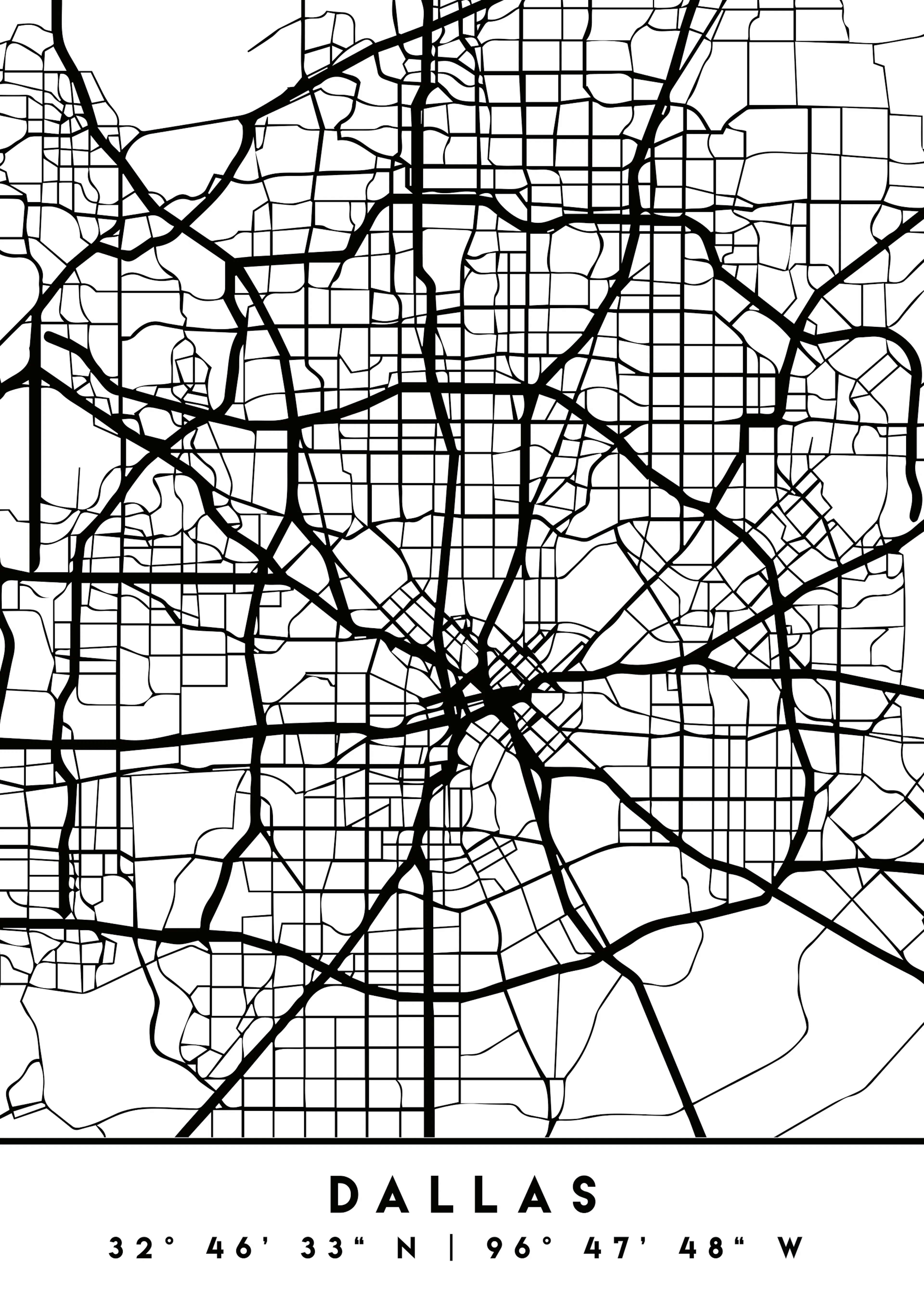 Emiliano Deificus - Dallas City Grid Poster 0
