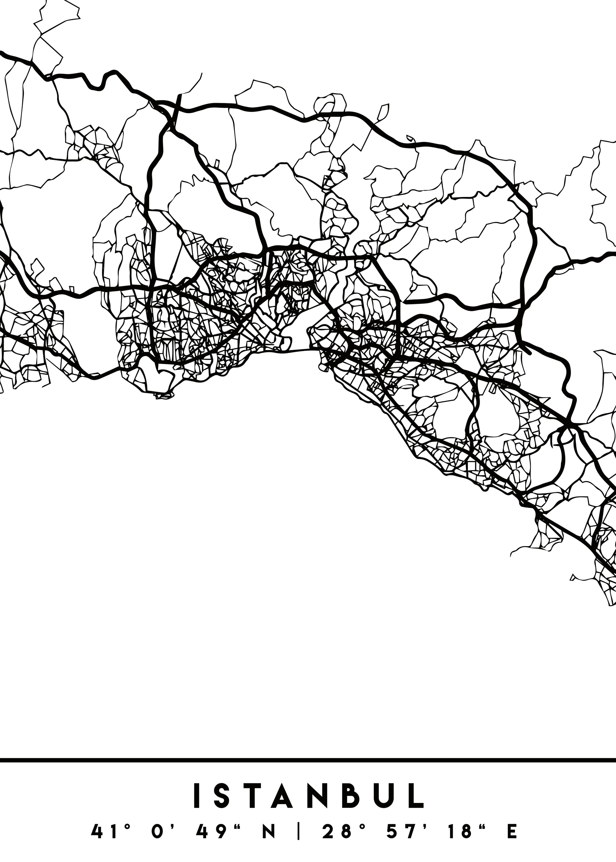 Emiliano Deificus - Istanbul City Road Map Poster 0