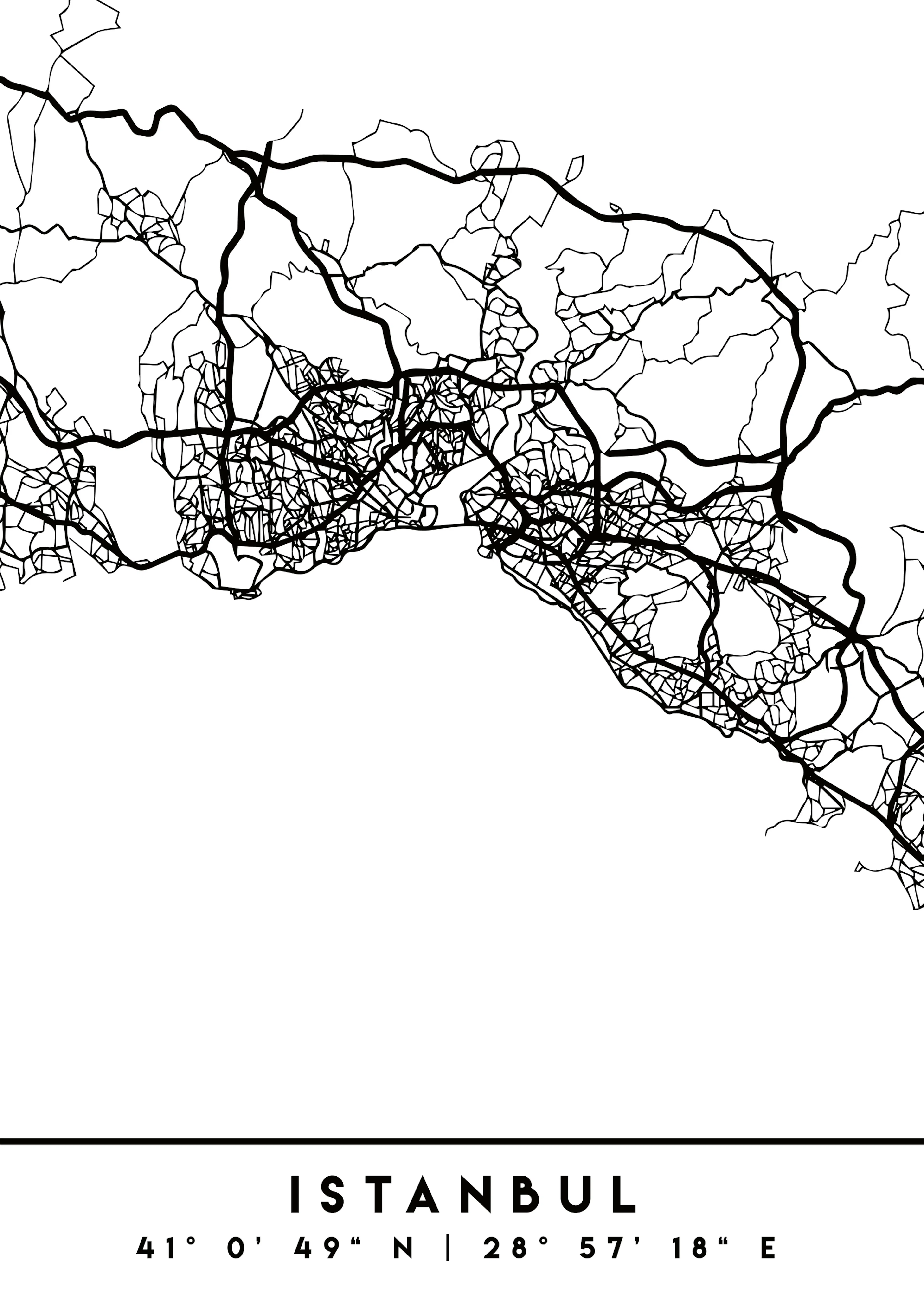 Emiliano Deificus - Istanbul City Road Map Poster 0