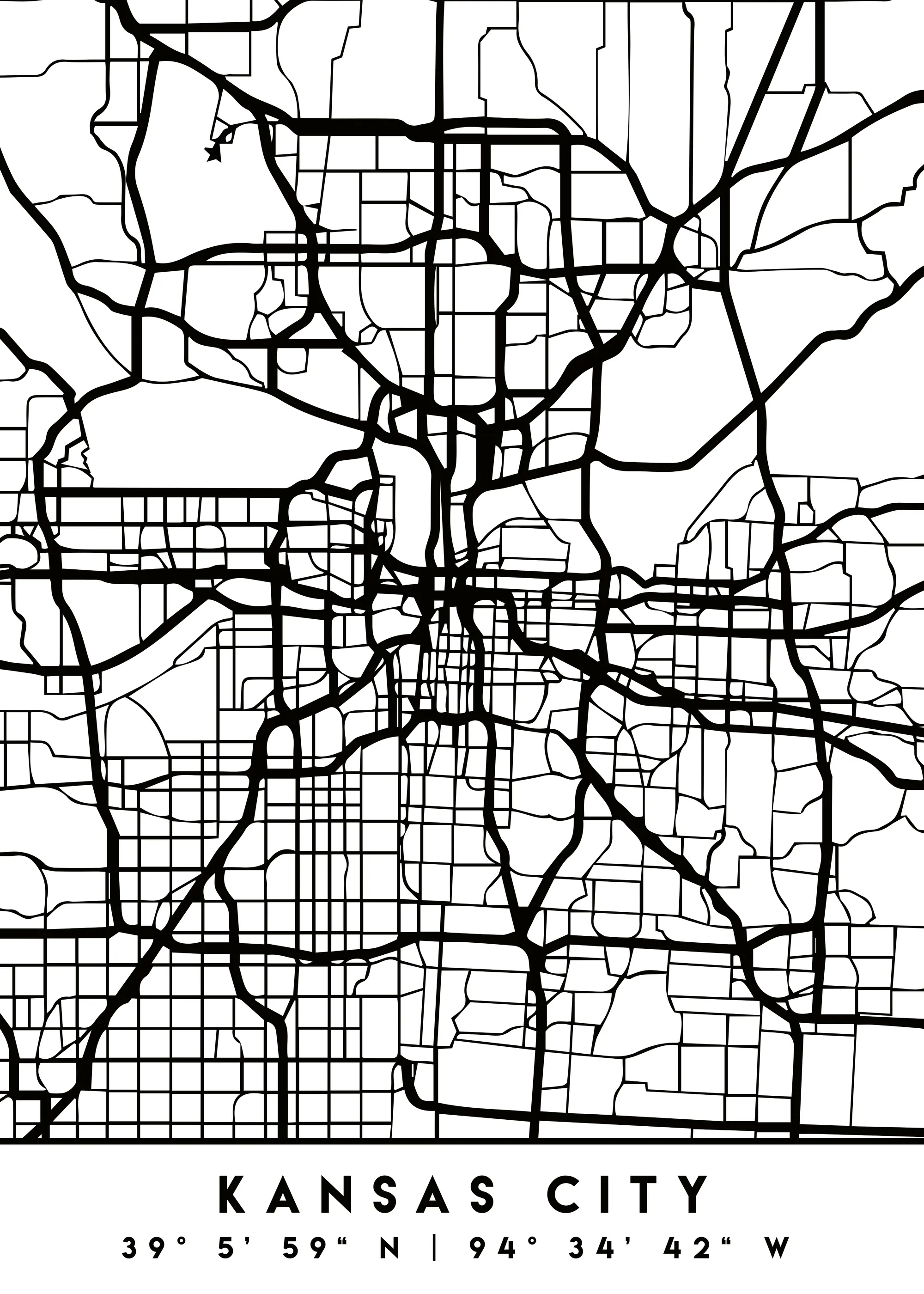 Emiliano Deificus - Minimalist Kansas City Map Poster 0