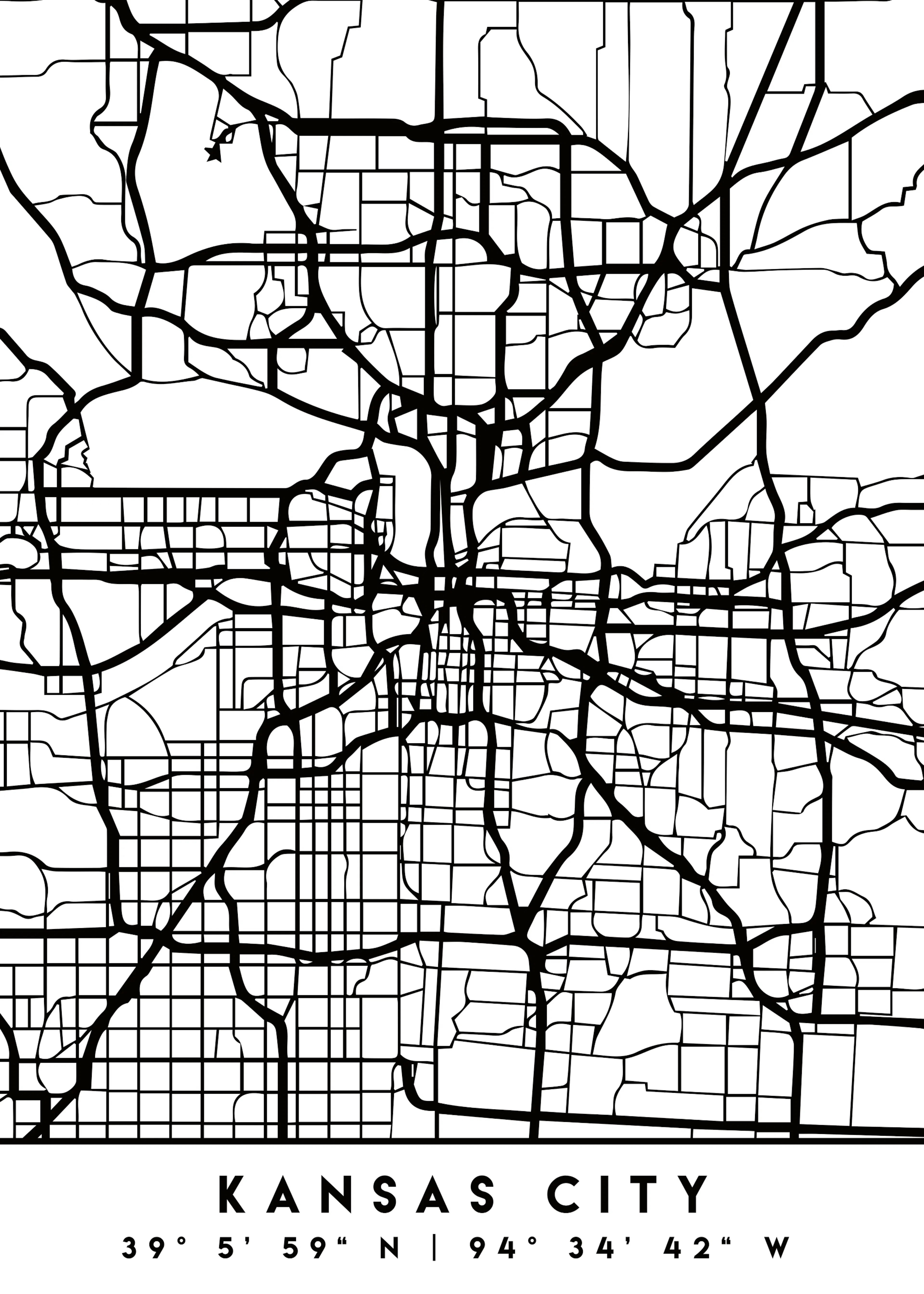 Emiliano Deificus - Minimalist Kansas City Map Poster 0