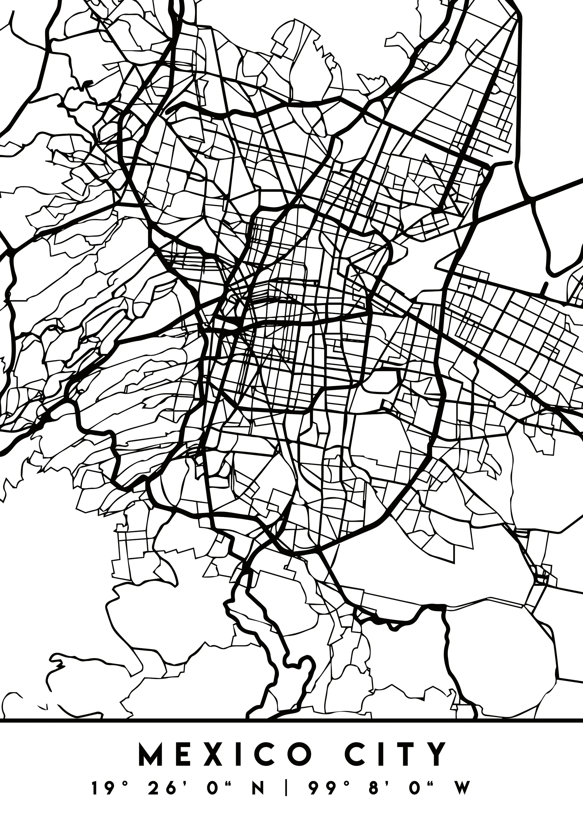 Emiliano Deificus - Mexico City Urban Map Poster 0