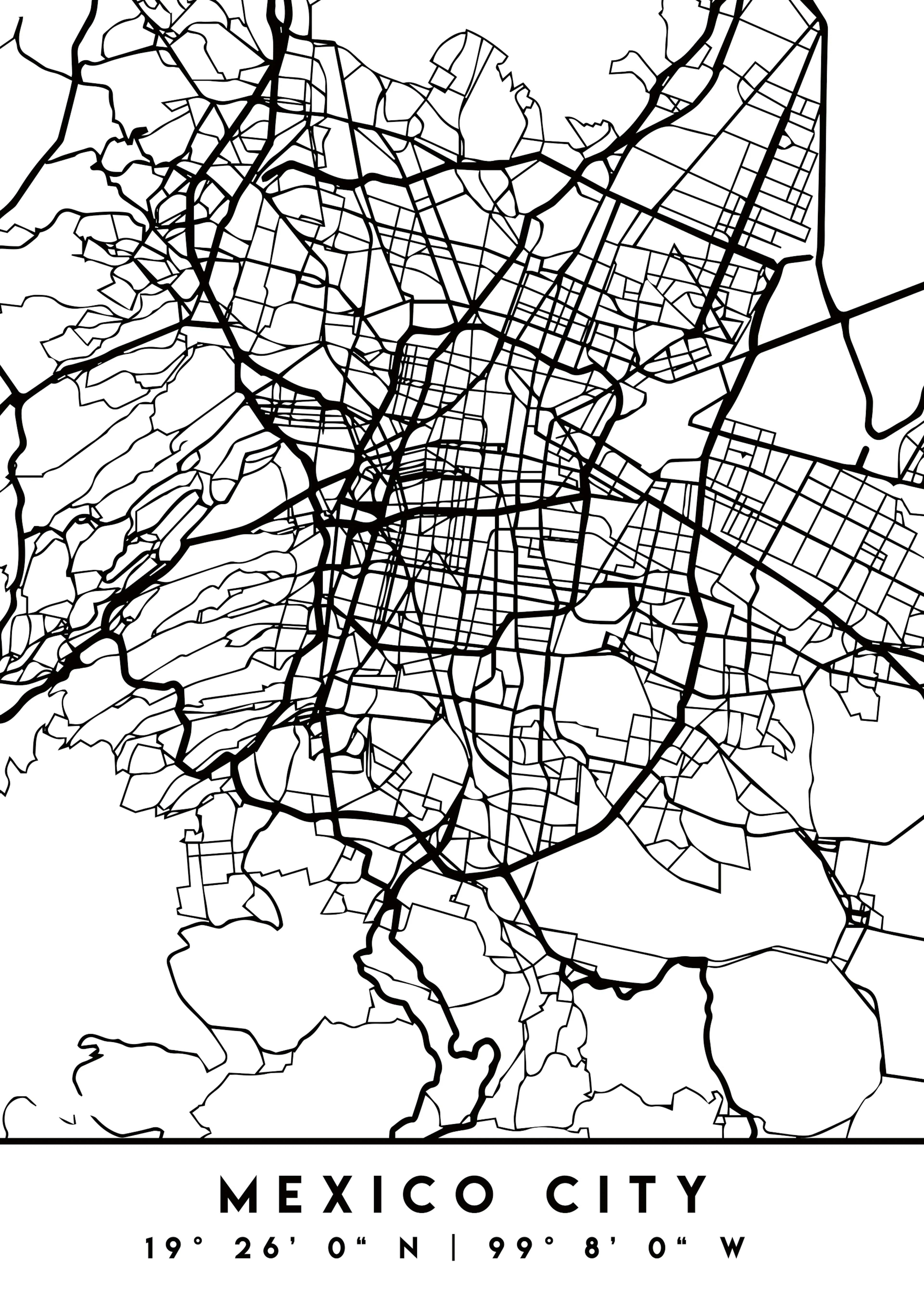 Emiliano Deificus - Mexico City Urban Map Poster 0