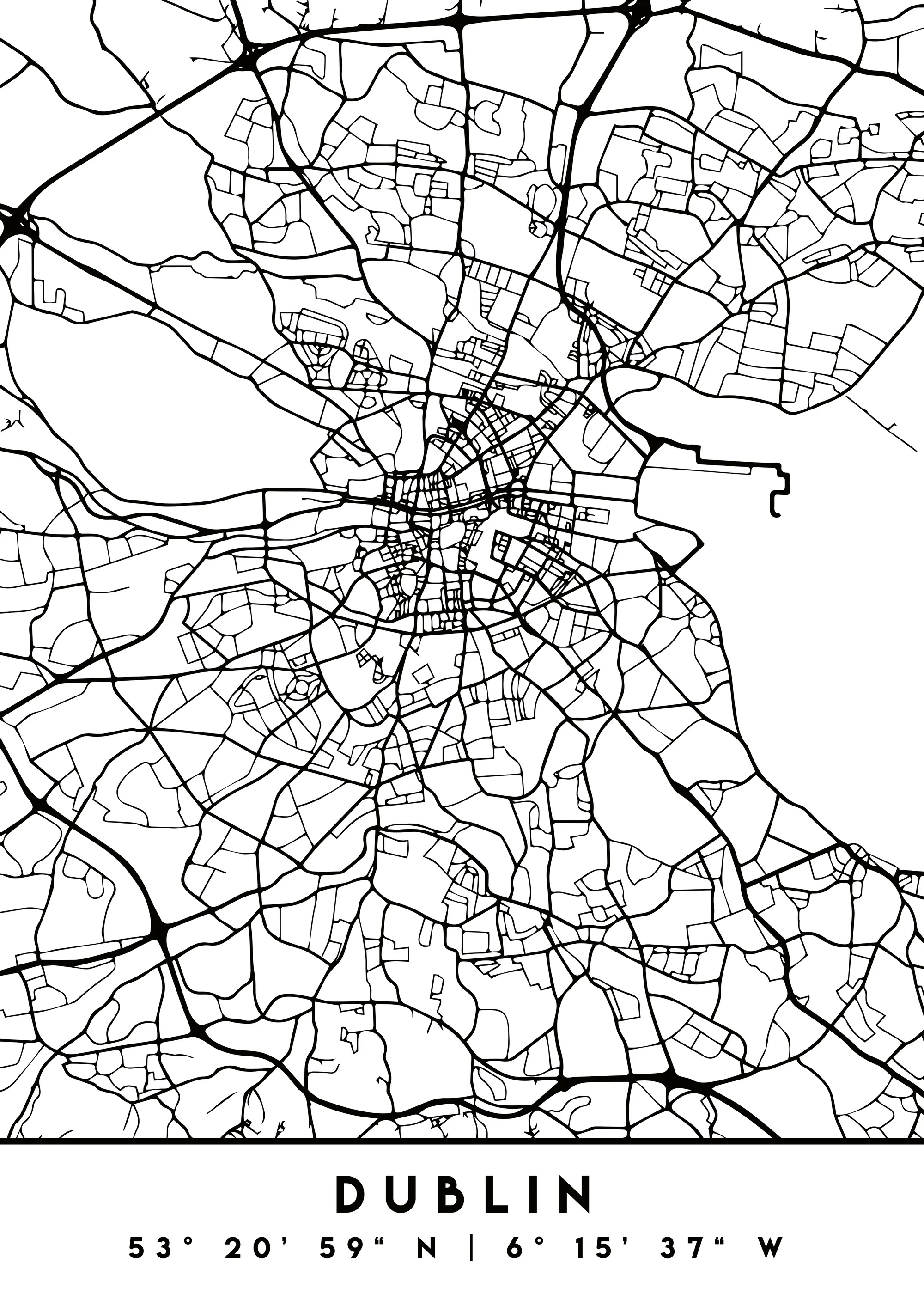 Emiliano Deificus - Geometric Dublin Map Poster 0