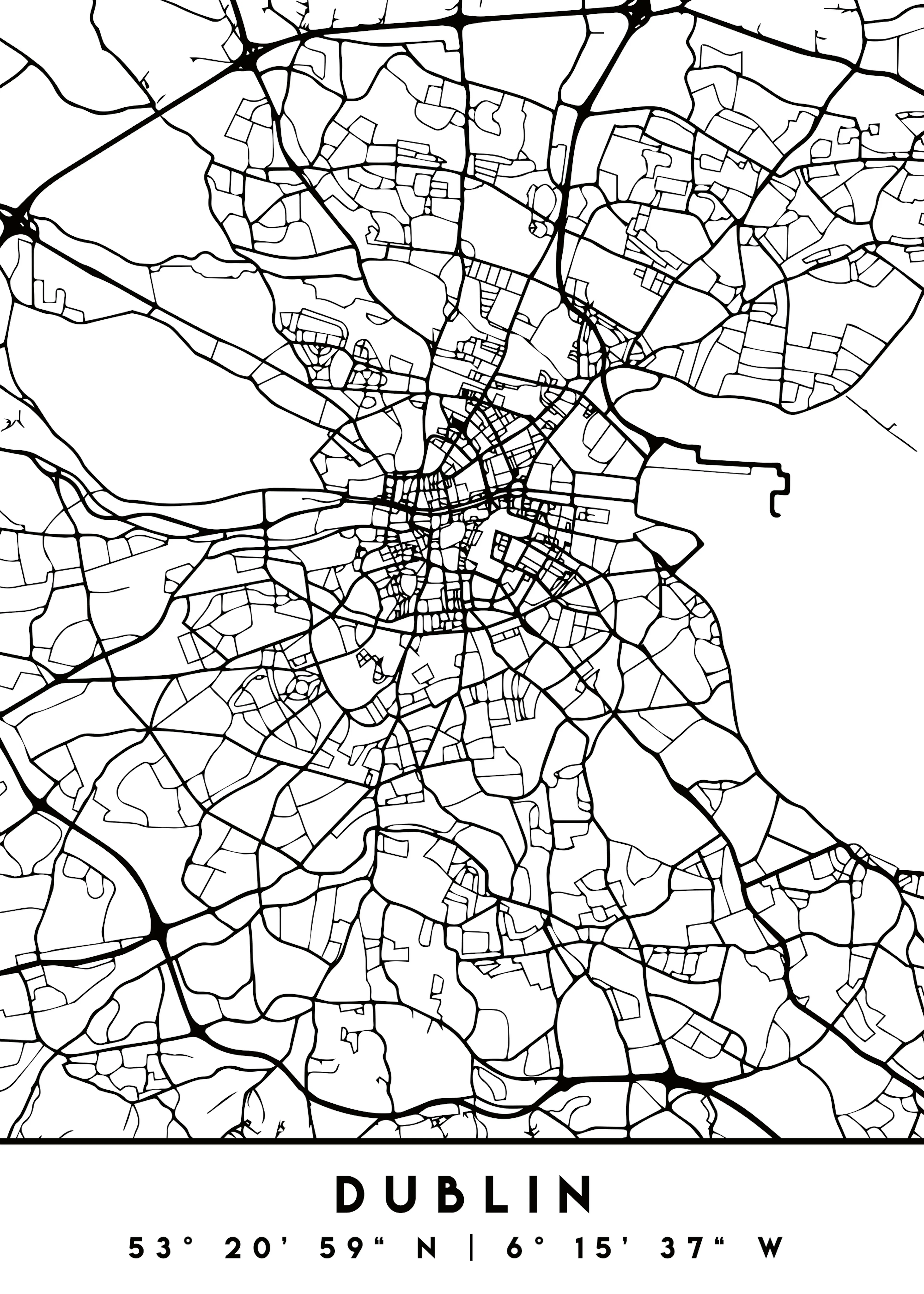 Emiliano Deificus - Geometric Dublin Map Poster 0