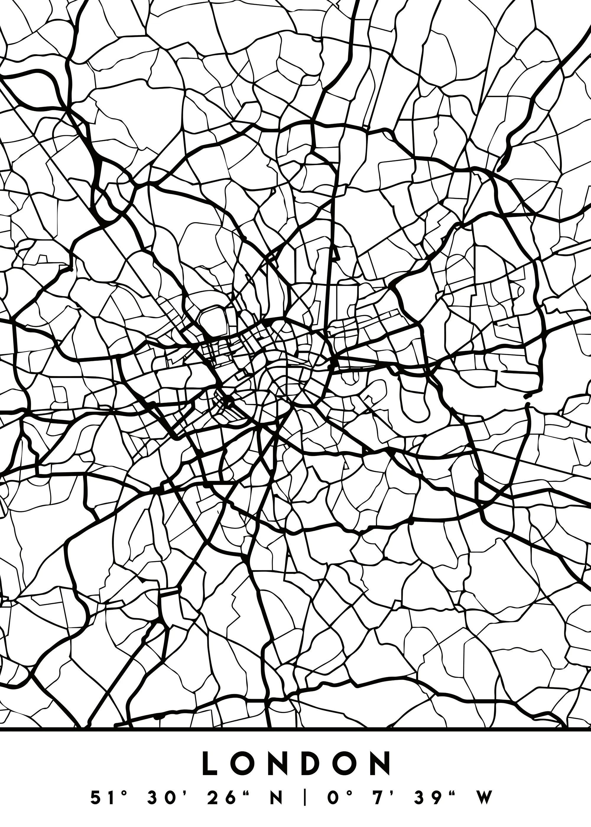 Emiliano Deificus - Abstract London Road Map Poster 0