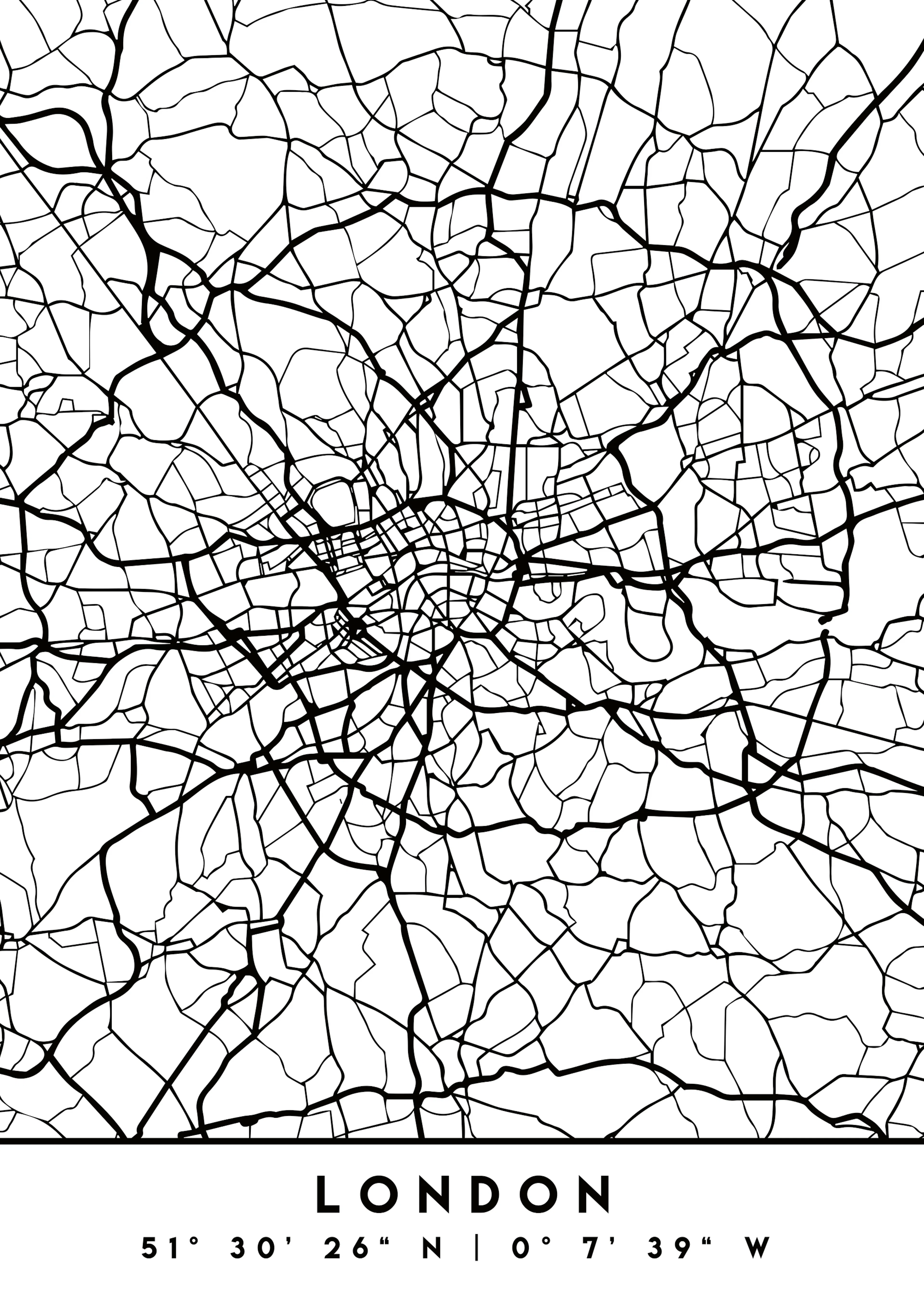 Emiliano Deificus - Abstract London Road Map Poster 0