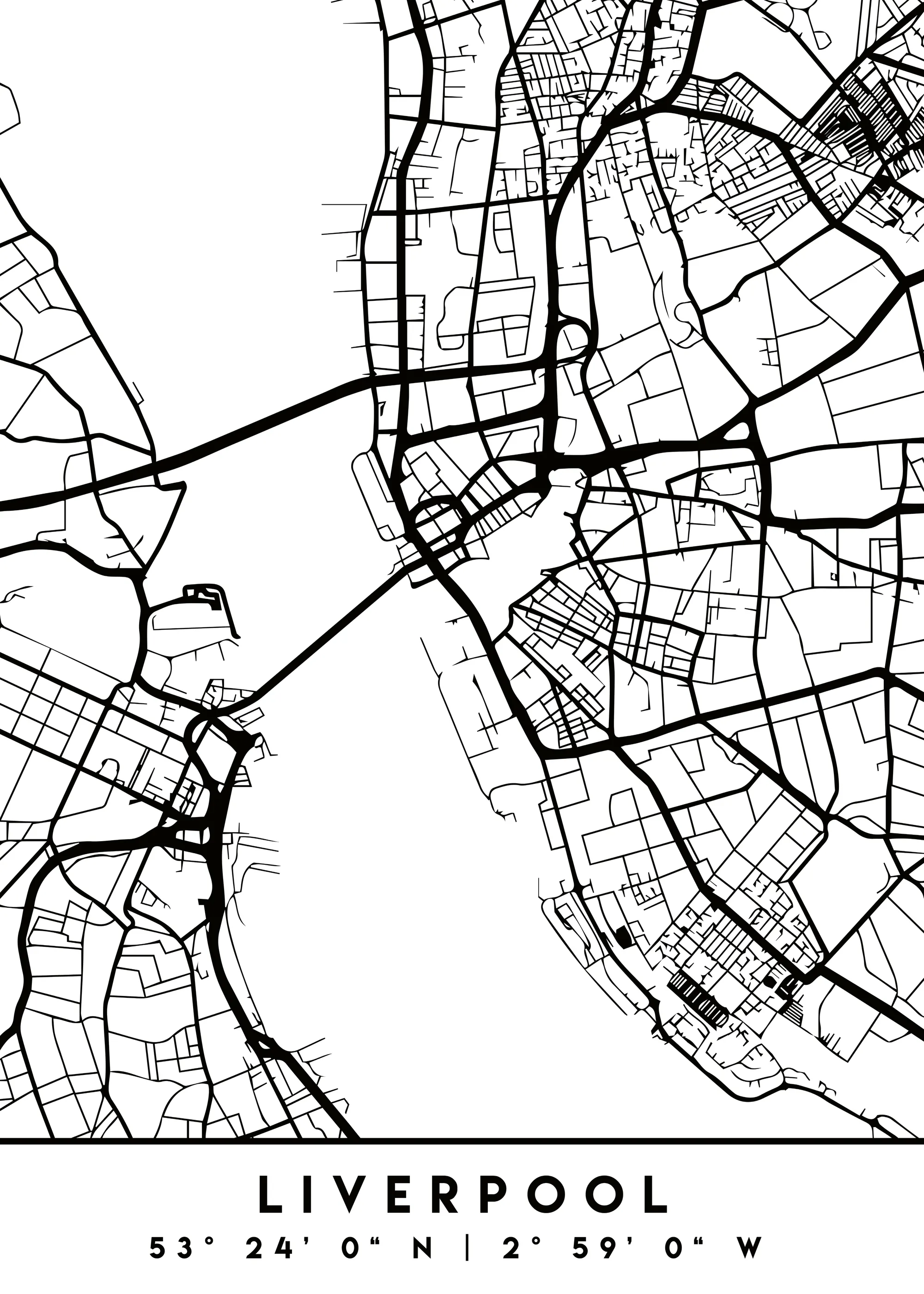 Emiliano Deificus - Modern Liverpool Map Poster 0