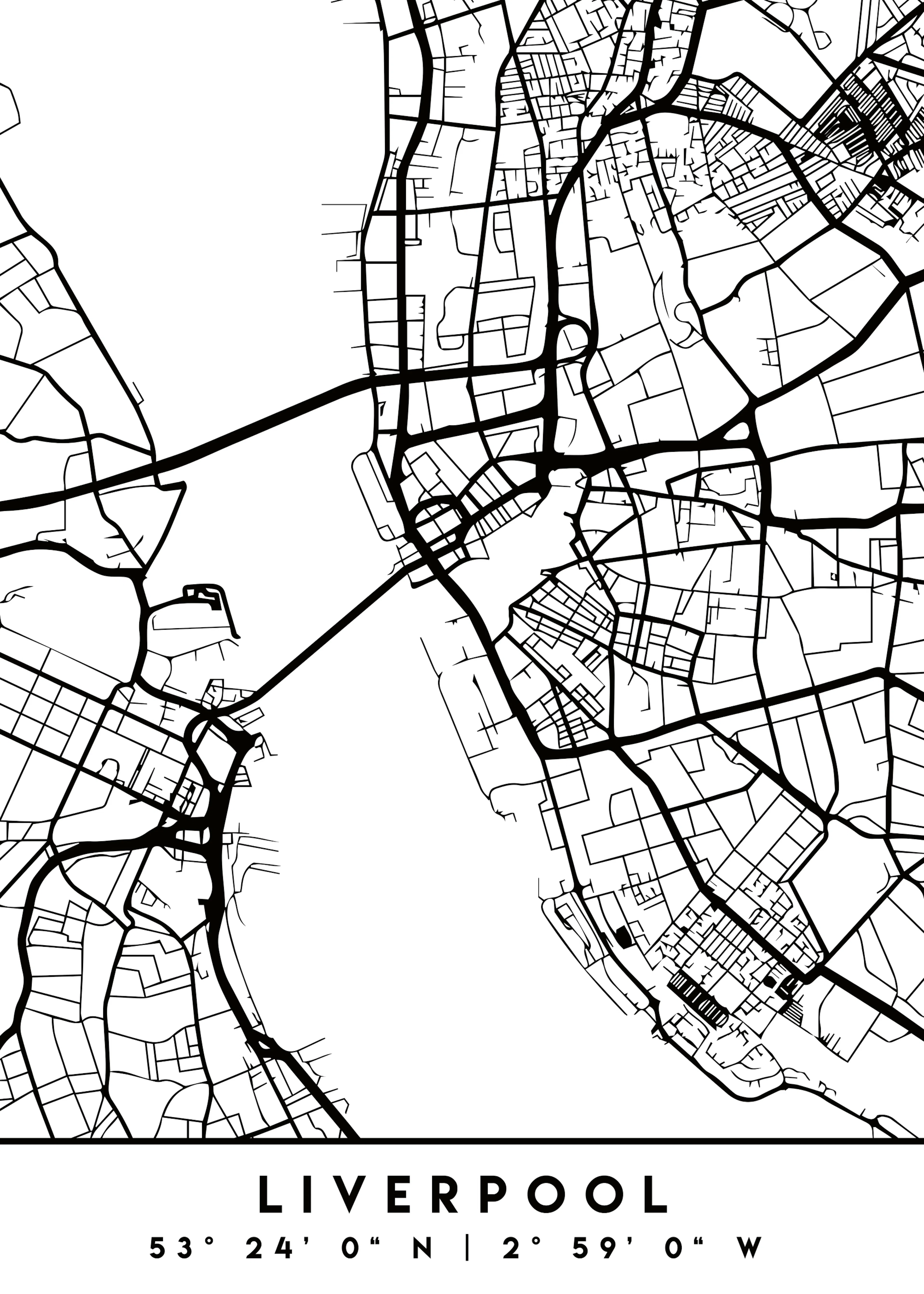 Emiliano Deificus - Modern Liverpool Map Poster 0