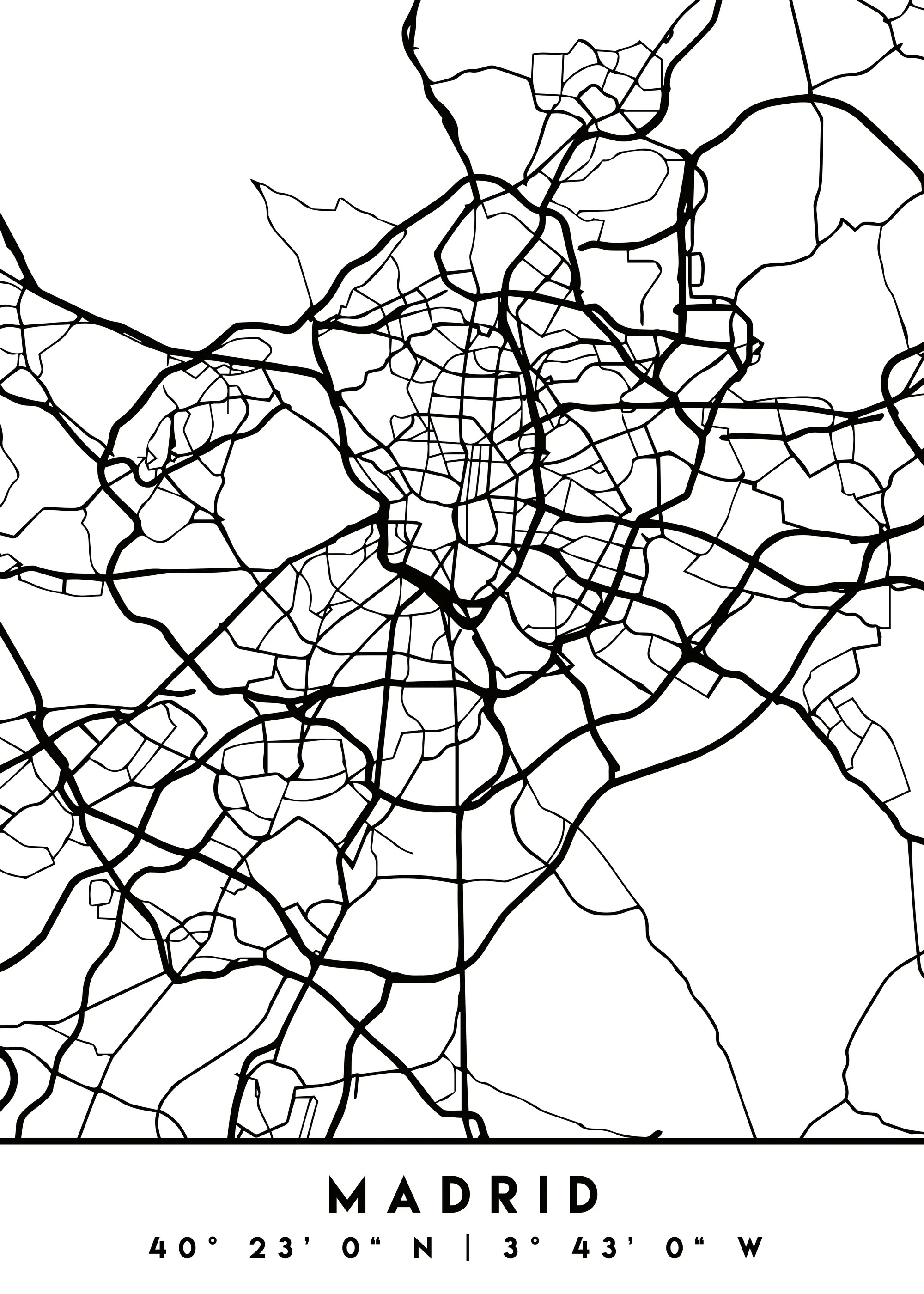 Emiliano Deificus - Minimalist Madrid Map Poster 0