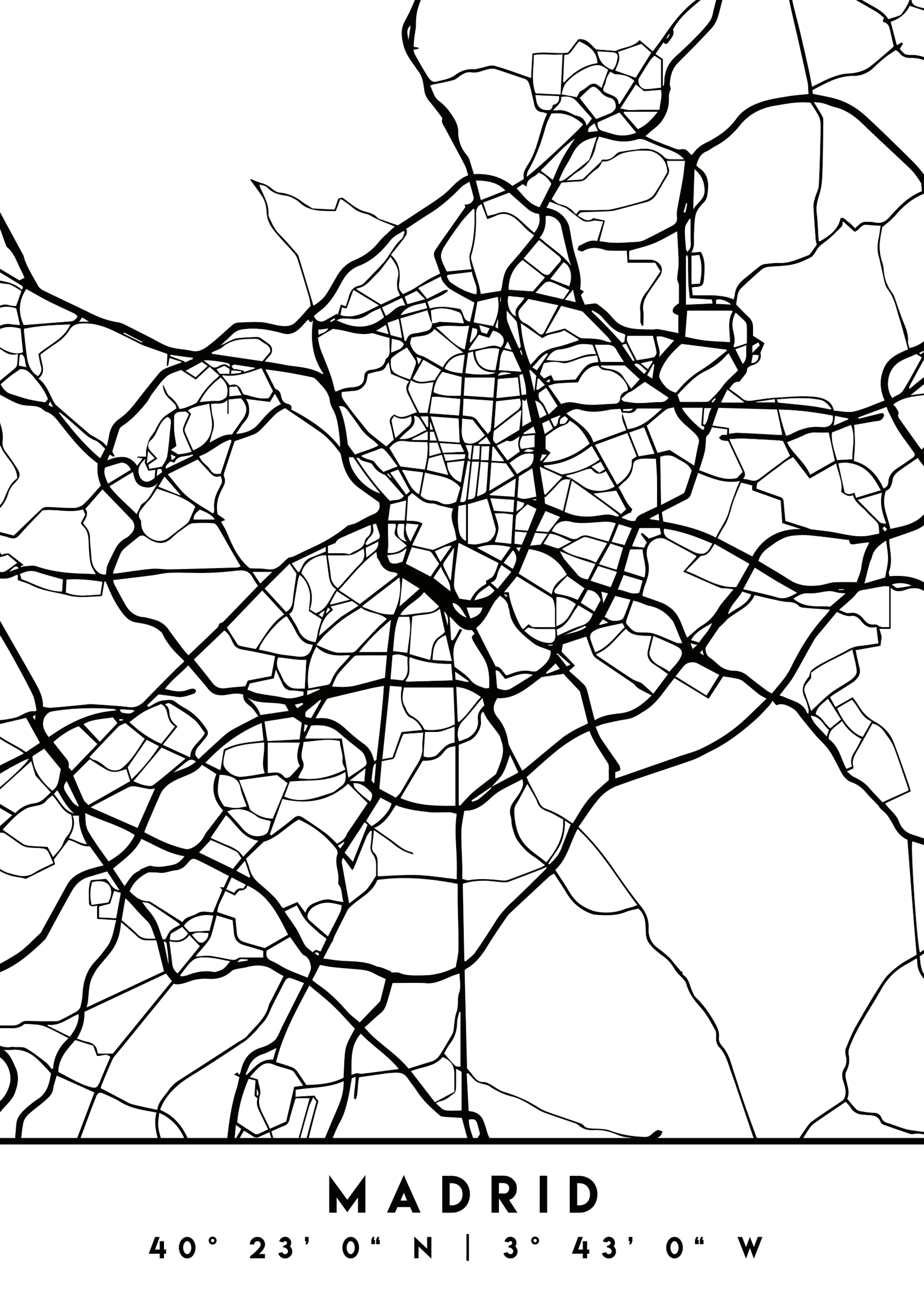 Emiliano Deificus - Minimalist Madrid Map Poster 0
