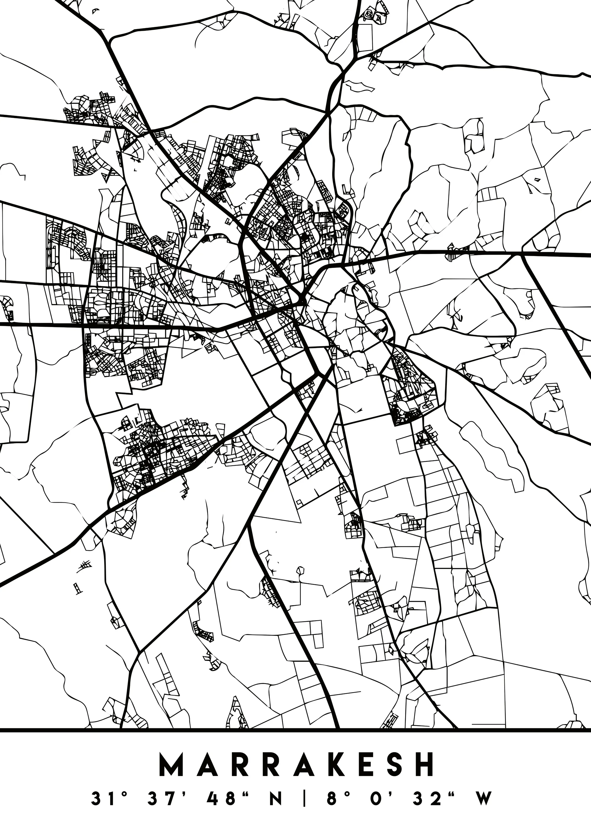 Emiliano Deificus - Marrakech City Map Poster 0