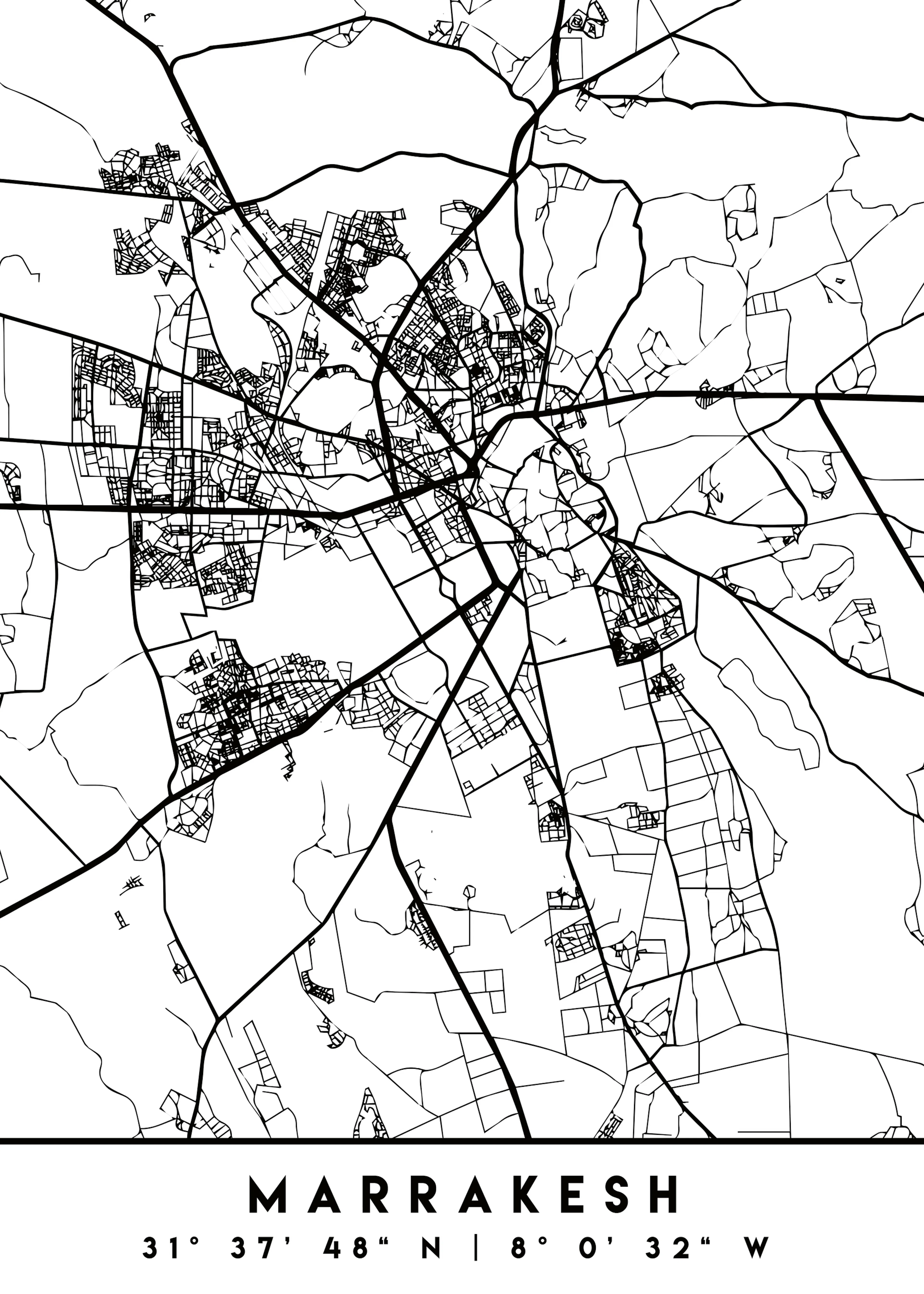 Emiliano Deificus - Marrakech City Map Poster 0