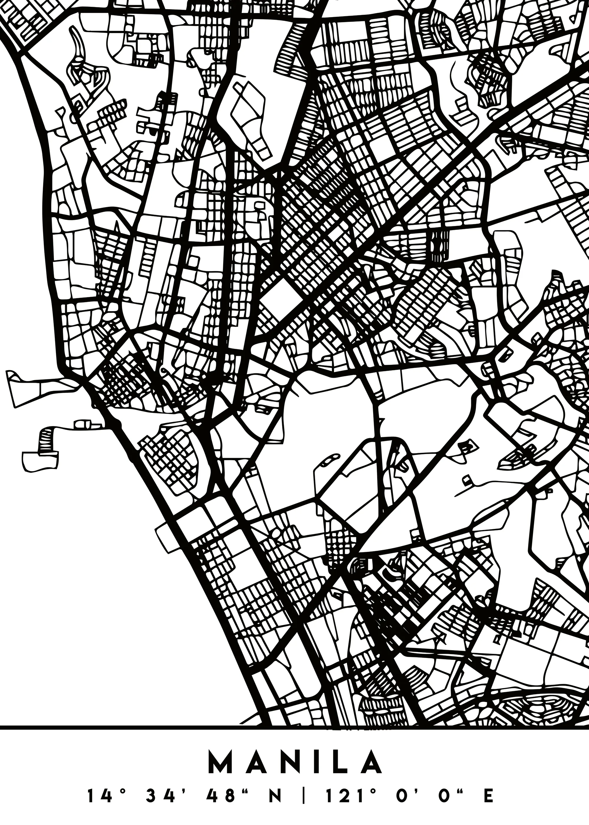 Emiliano Deificus - Minimalist Manila Map Poster 0