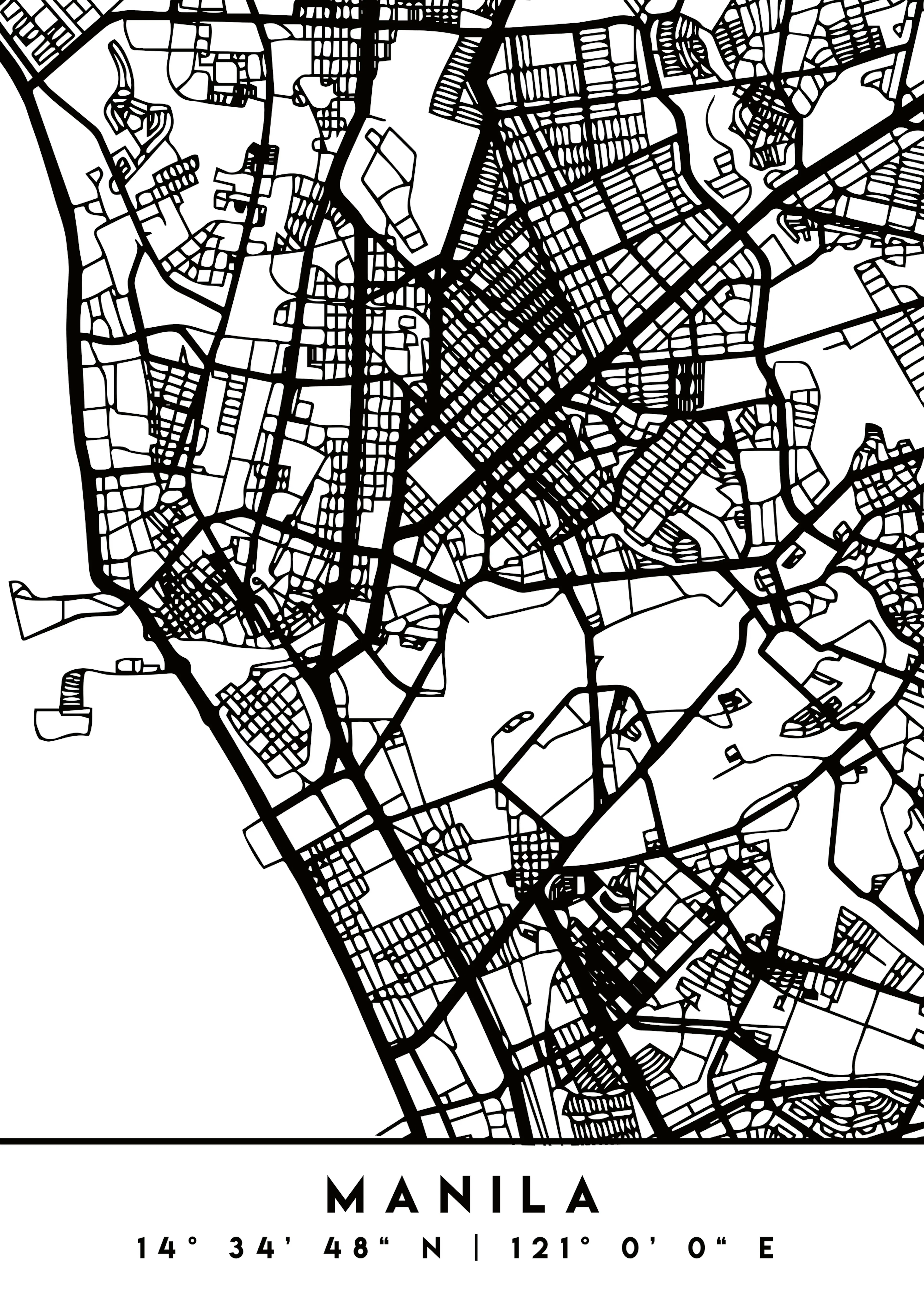 Emiliano Deificus - Minimalist Manila Map Poster 0