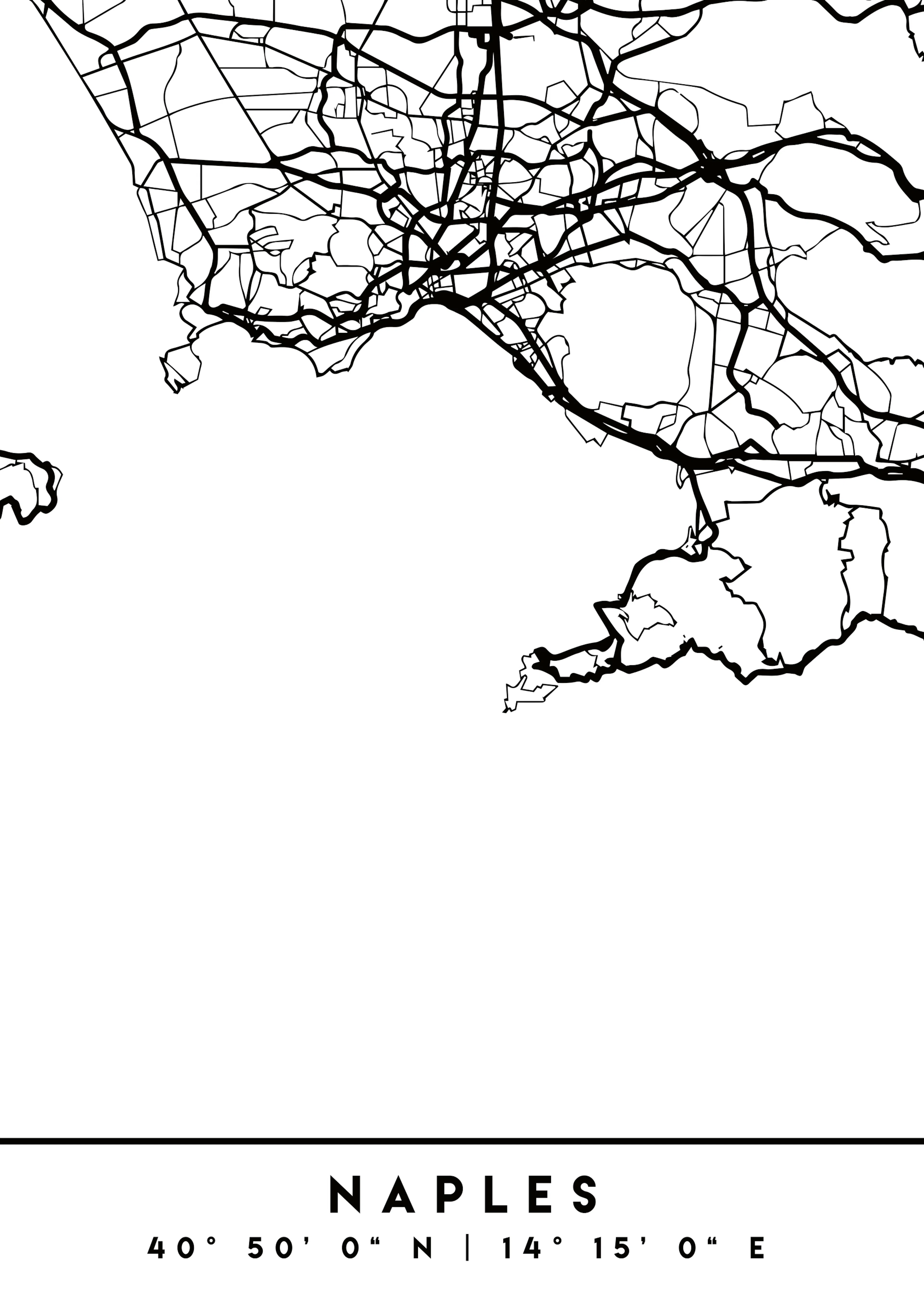 Emiliano Deificus - Minimalist Naples Map Poster 0