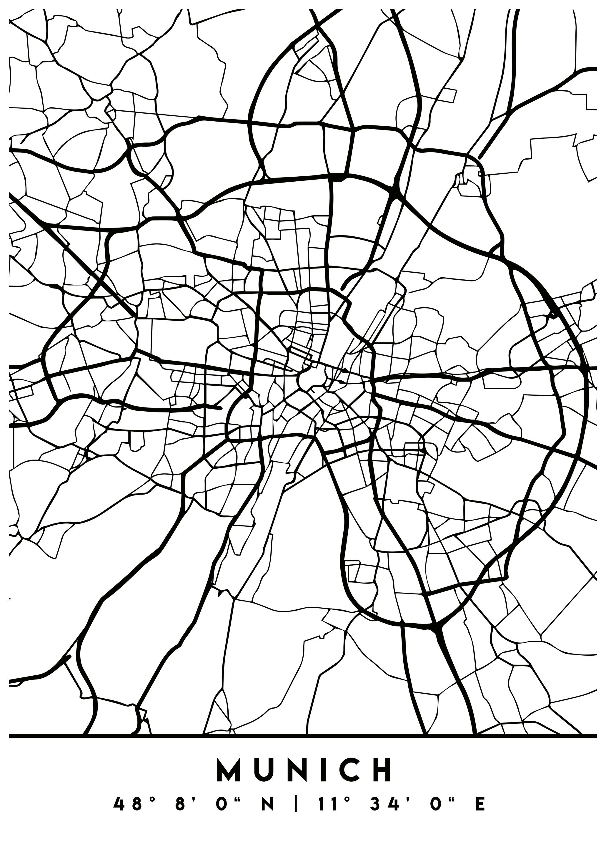 Emiliano Deificus - Munich City Map Poster (70x100 cm) - Poster Store