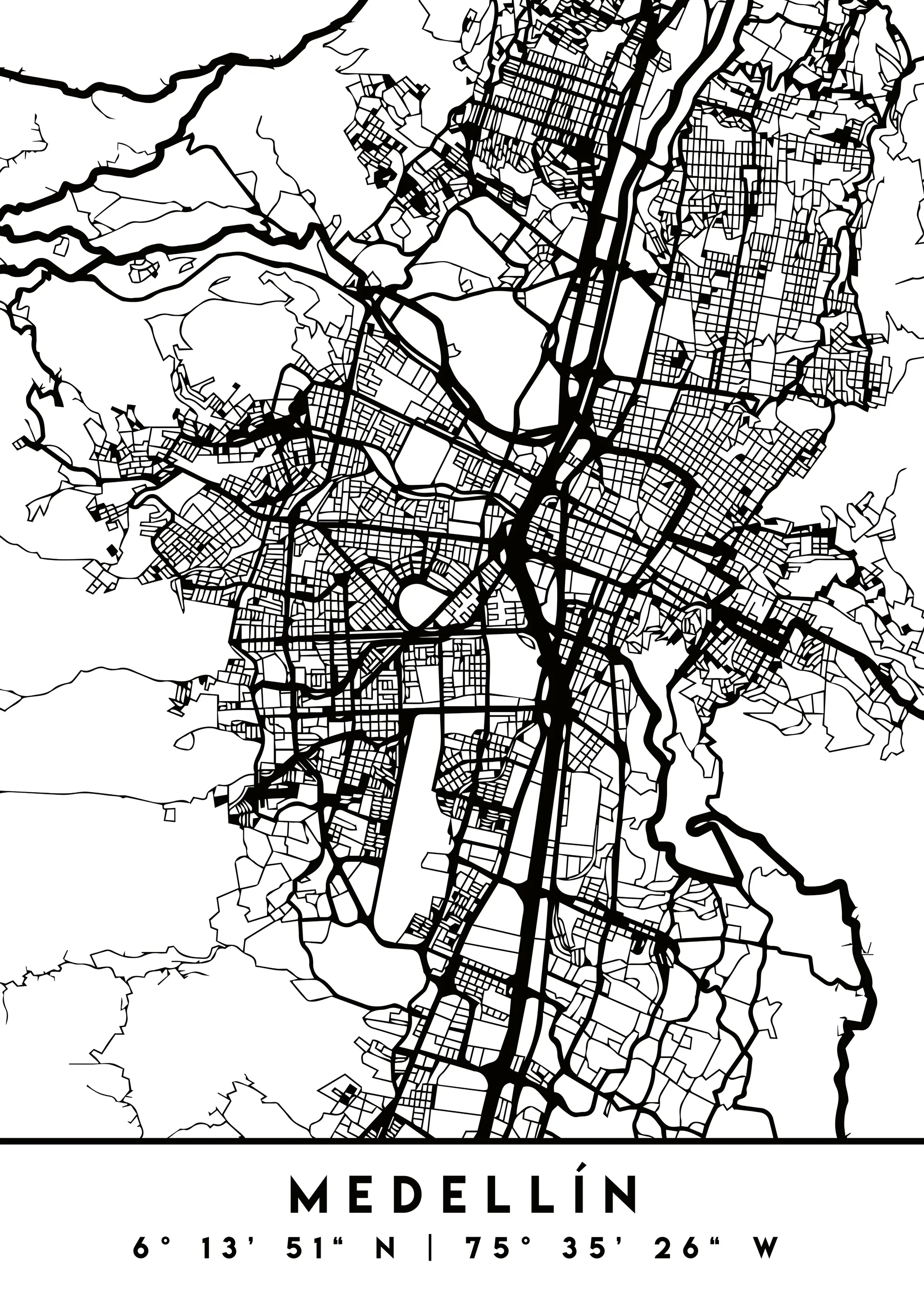 Emiliano Deificus - MedellAsn City Map Poster 0