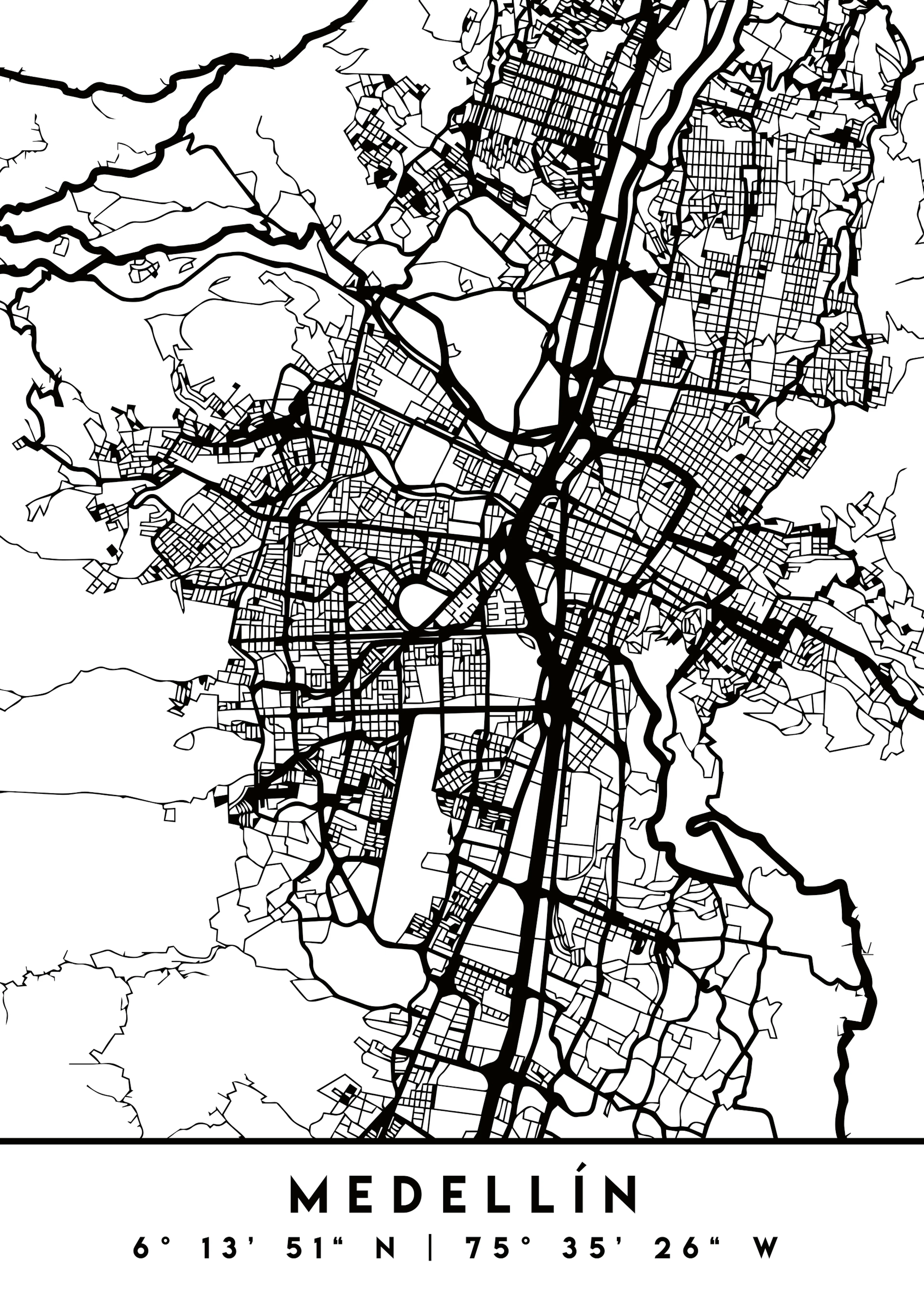 Emiliano Deificus - MedellAsn City Map Poster 0