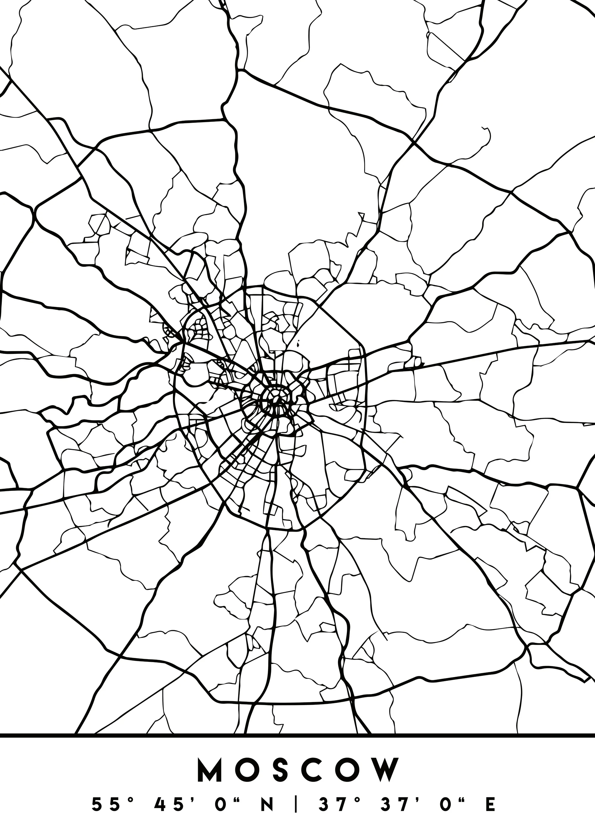 Emiliano Deificus - Minimalist Moscow Map Poster 0