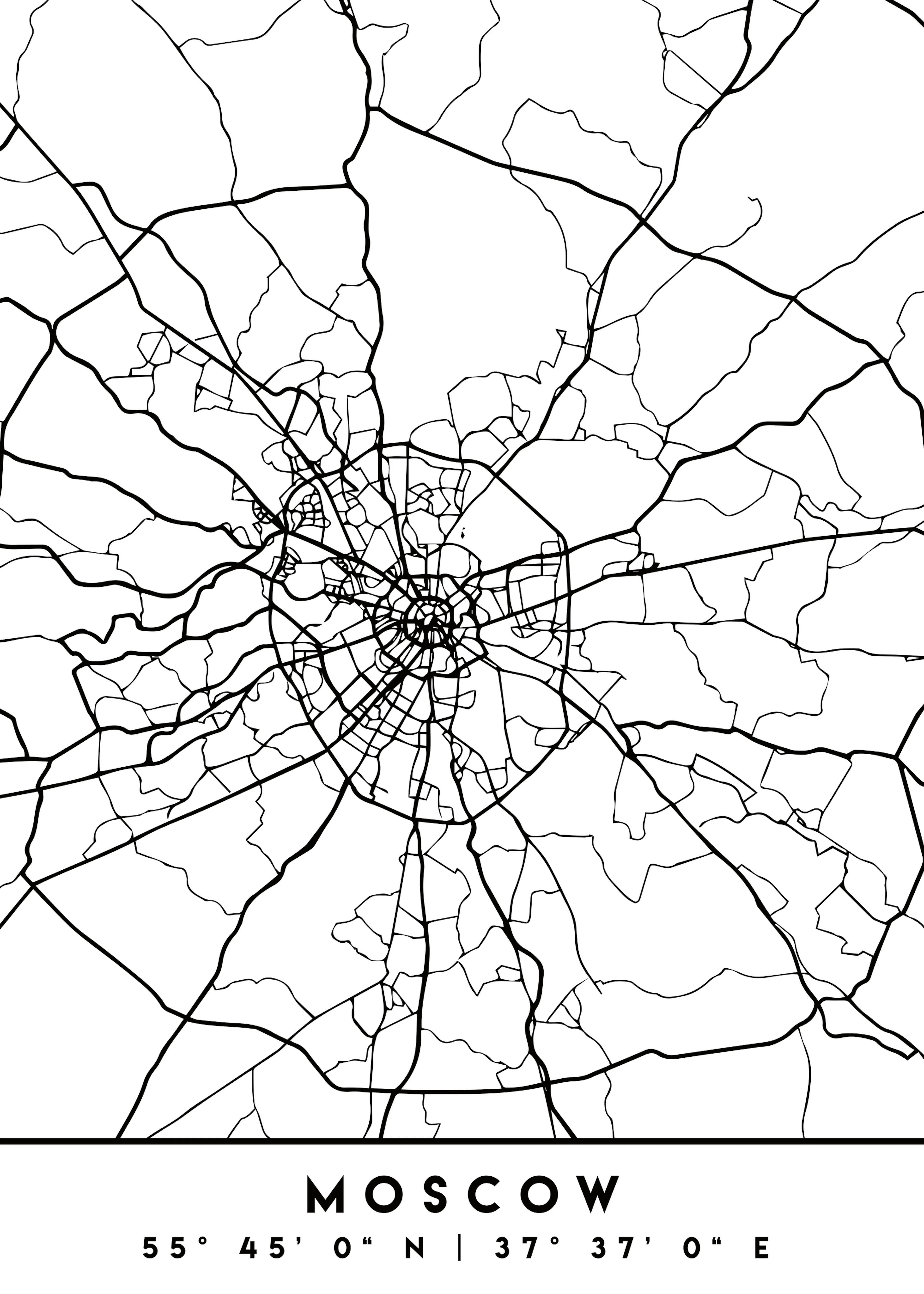 Emiliano Deificus - Minimalist Moscow Map Poster 0