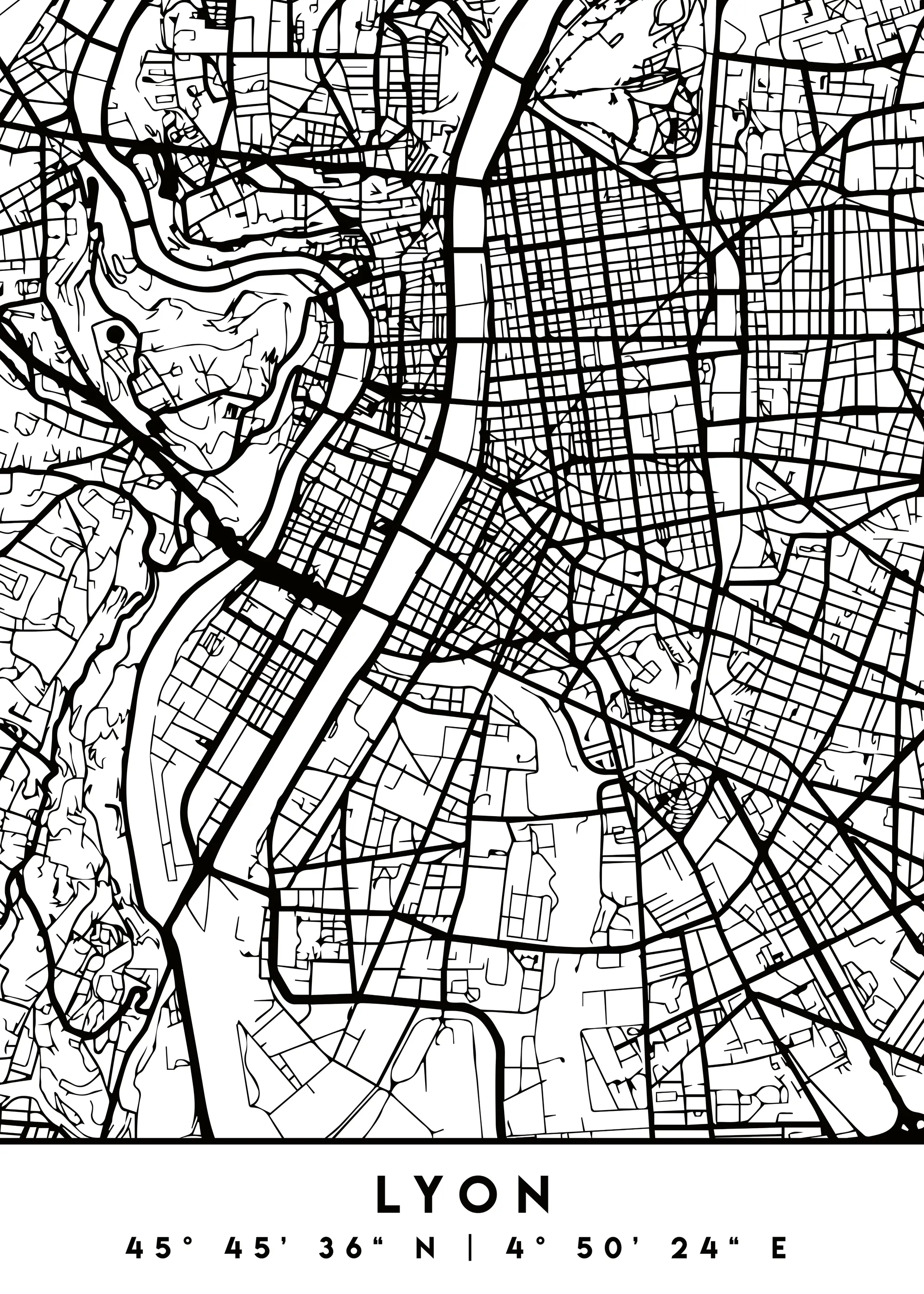 Emiliano Deificus - Lyon France Map Poster 0