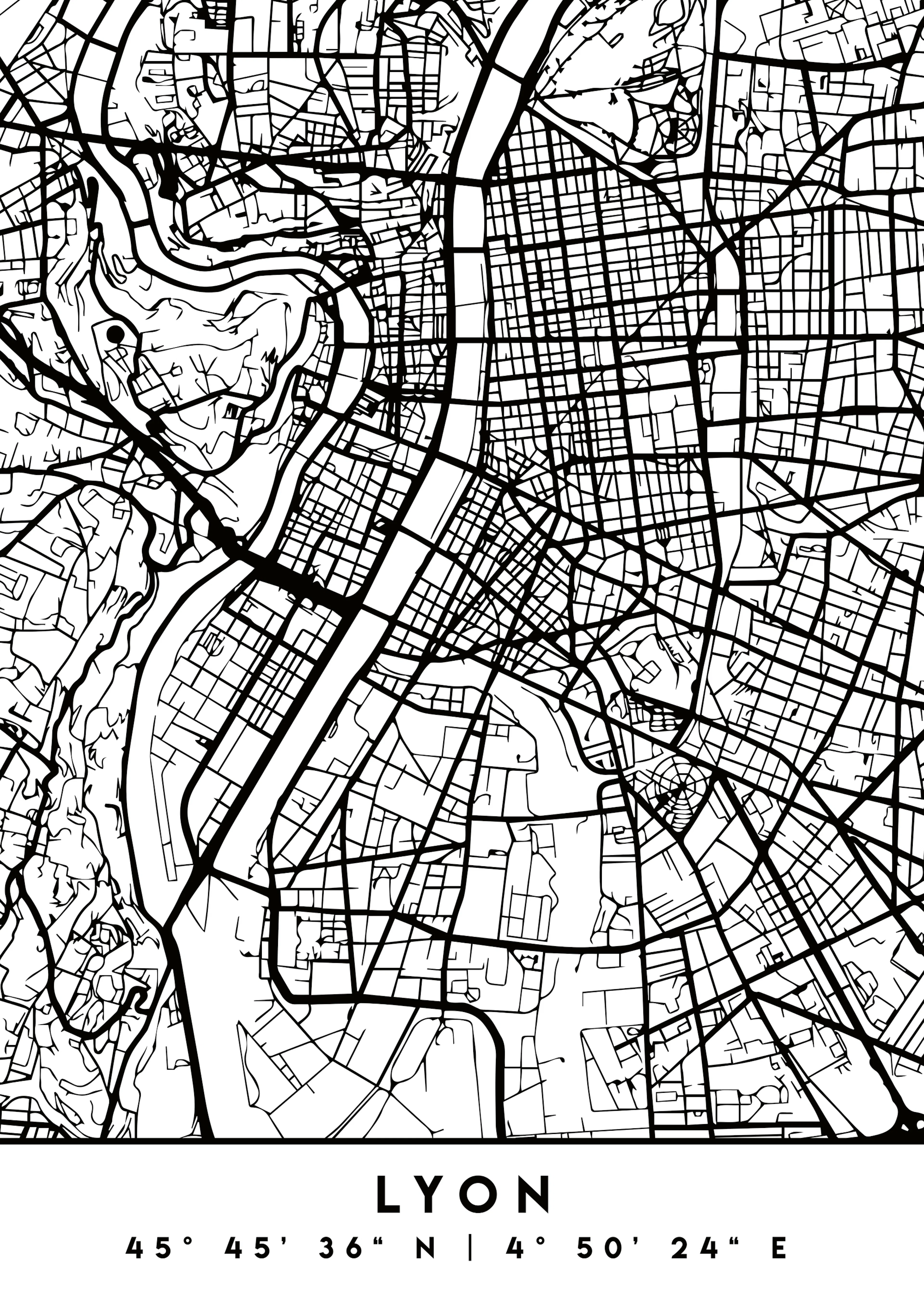 Emiliano Deificus - Lyon France Map Poster 0