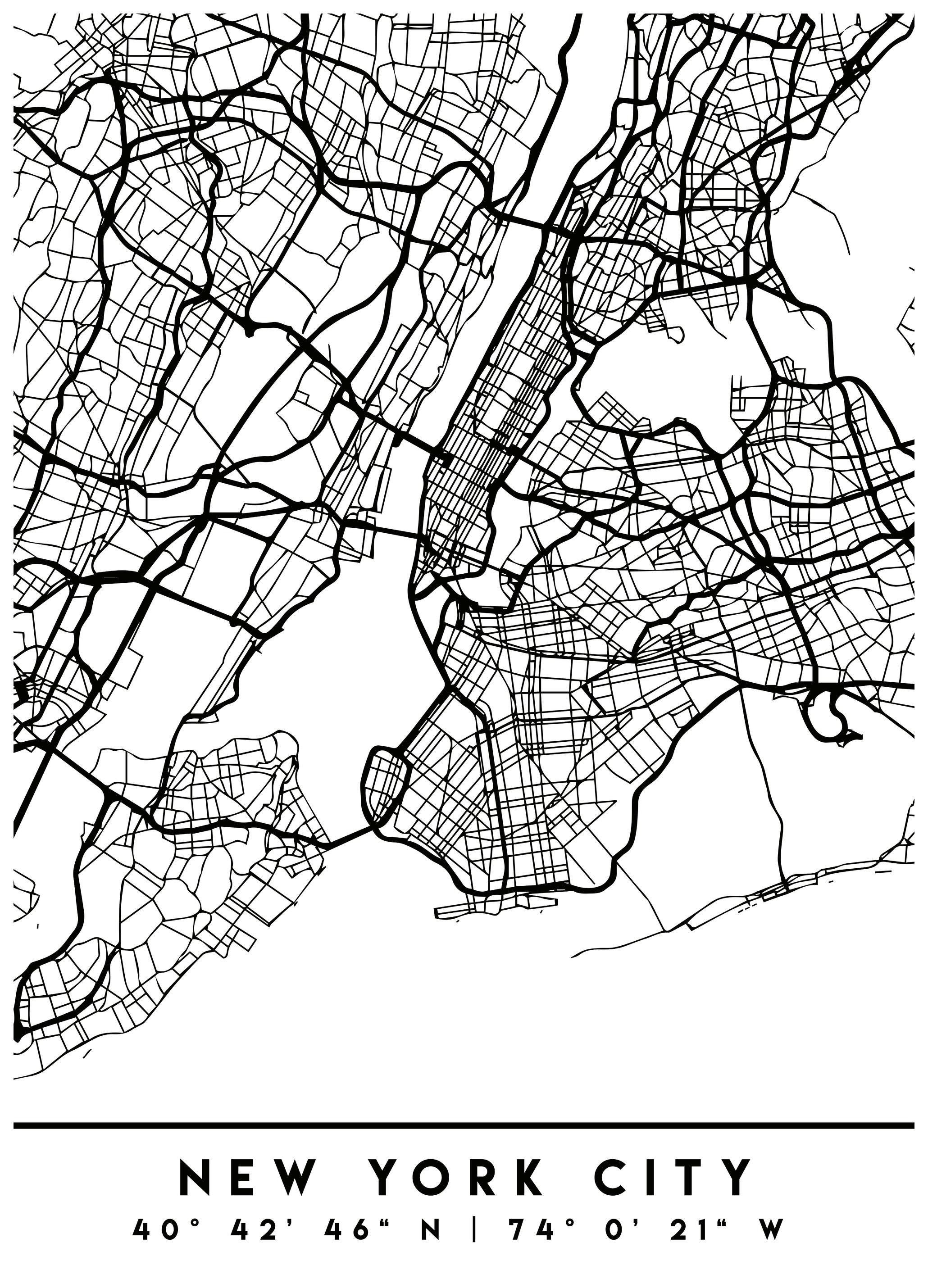 Emiliano Deificus - New York City Map Poster (70x100 cm) - Poster Store