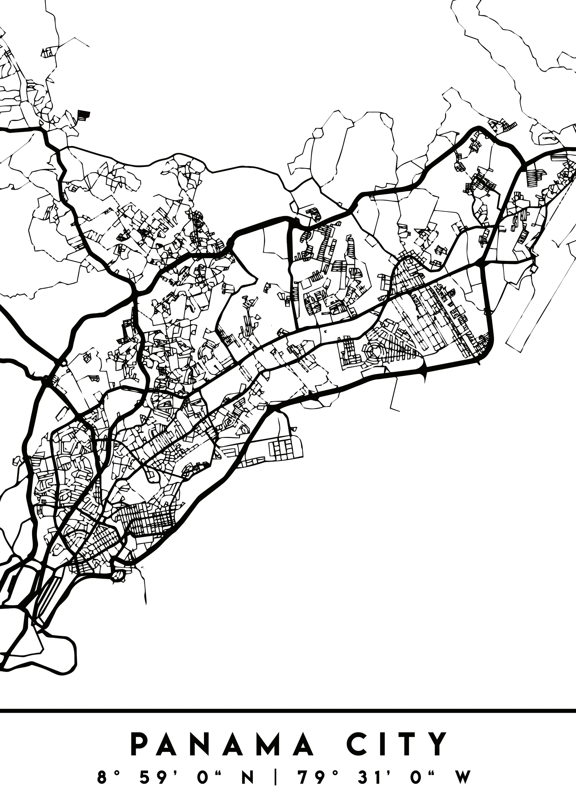 Emiliano Deificus - Panama City Street Map Poster 0