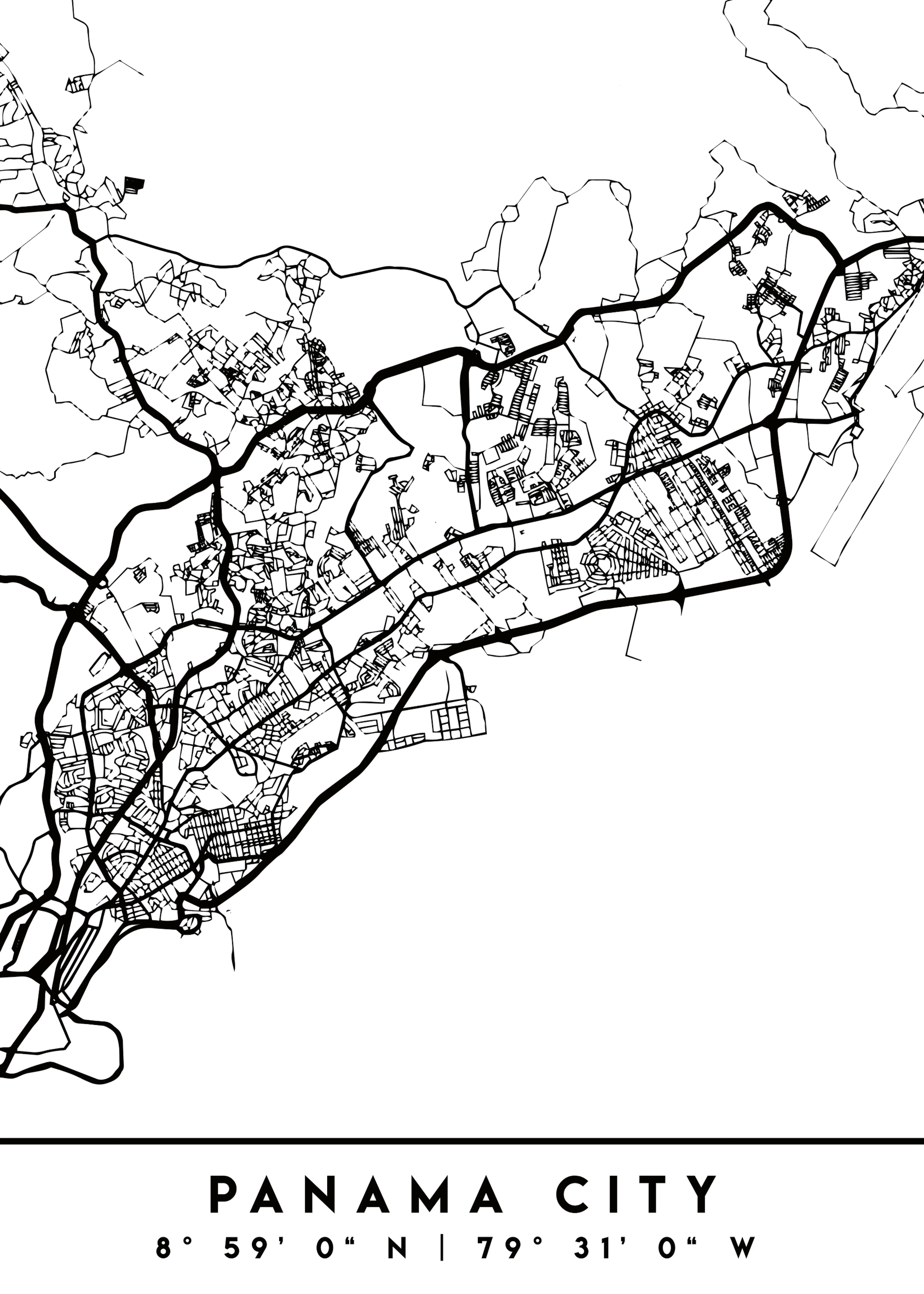 Emiliano Deificus - Panama City Street Map Poster 0