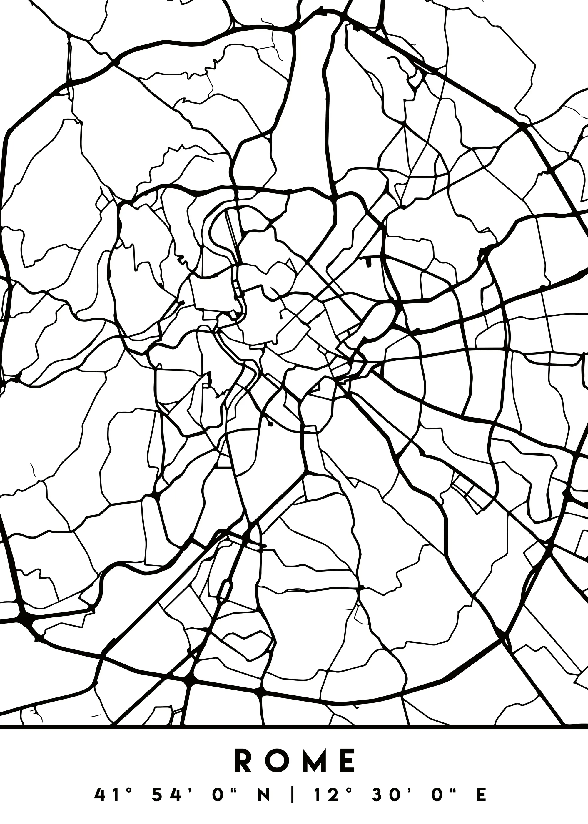 Emiliano Deificus - Rome City Street Map Poster 0