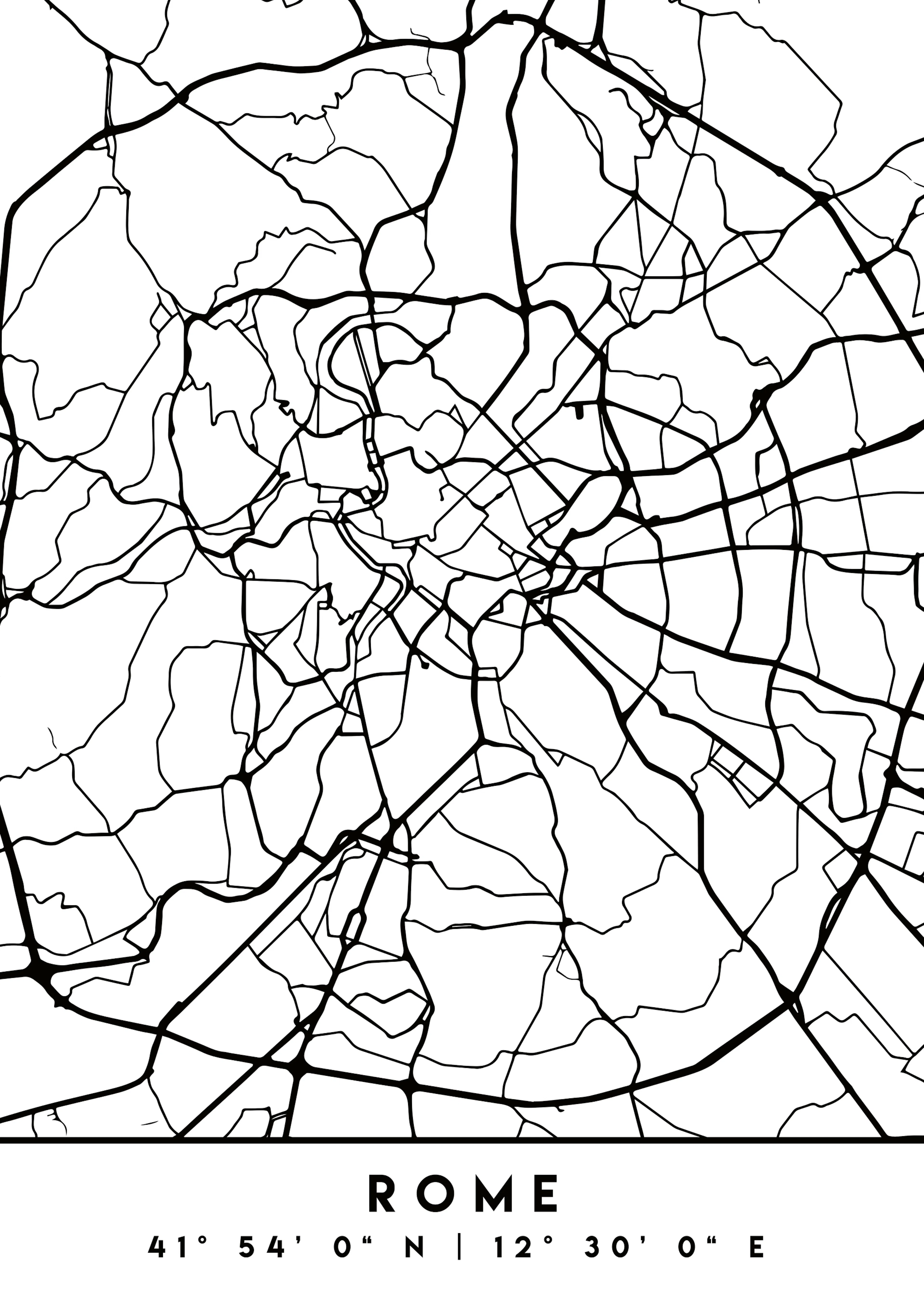 Emiliano Deificus - Rome City Street Map Poster 0
