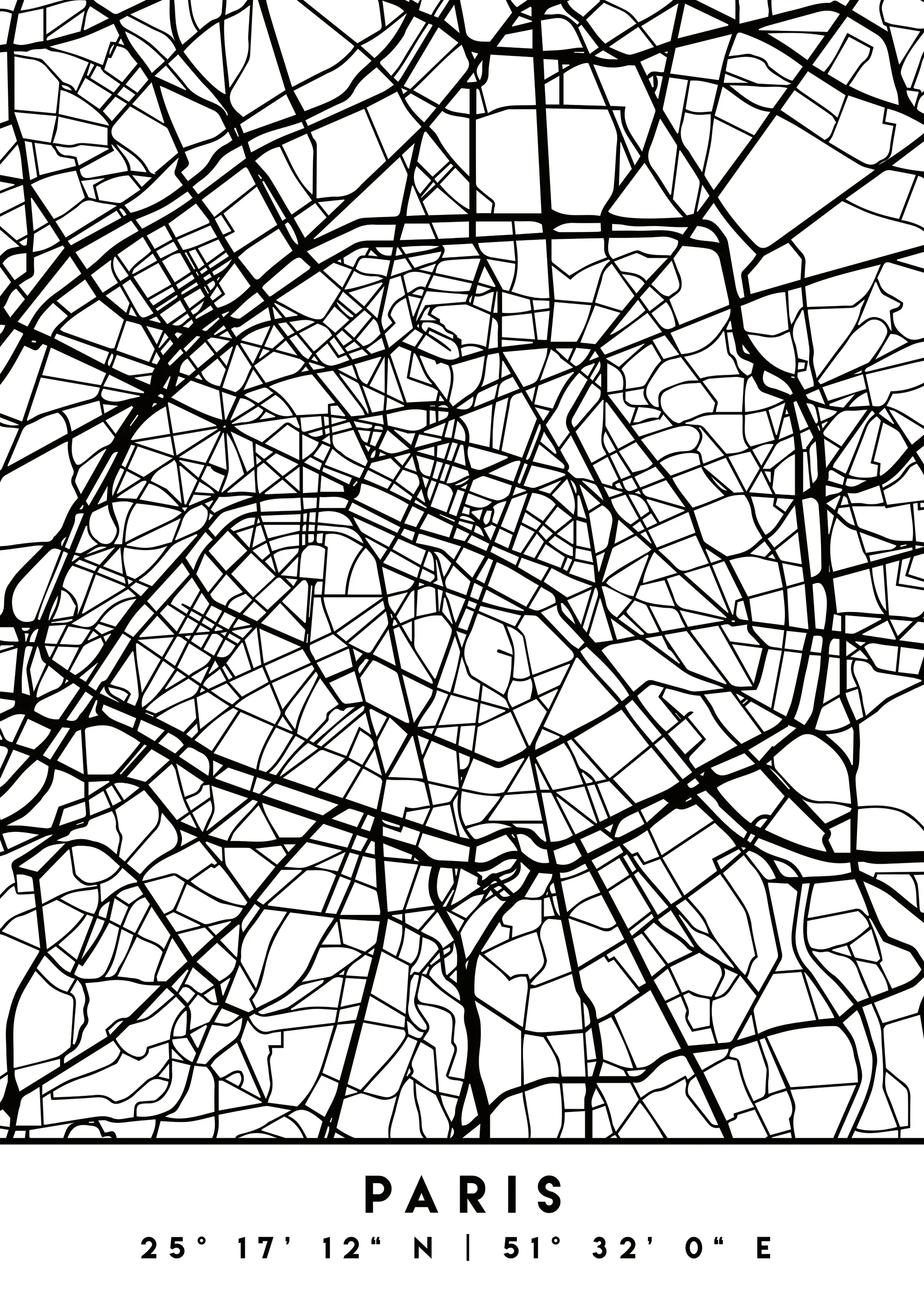 Emiliano Deificus - Iconic Paris Street Map Poster 0
